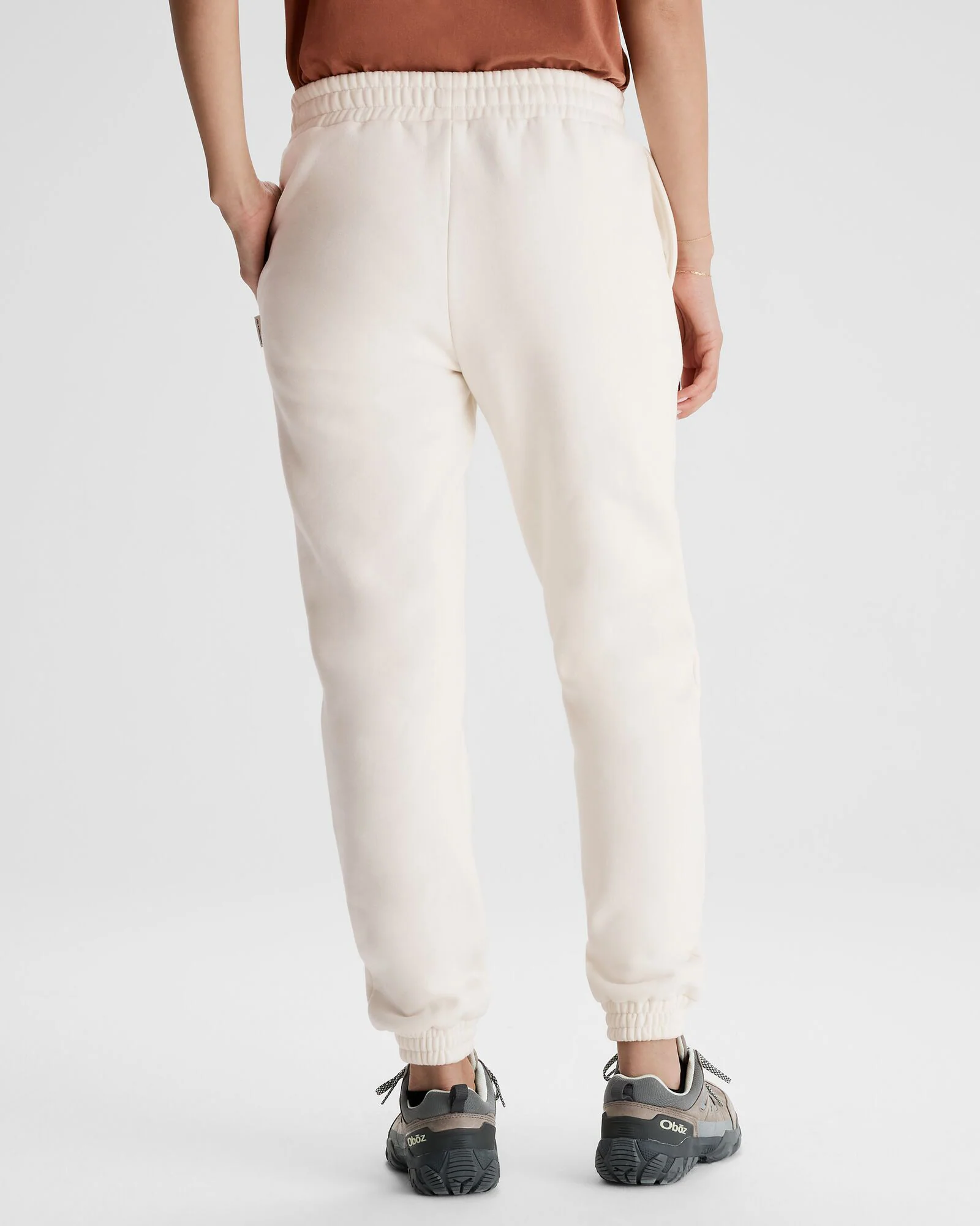 Women's Logo Slouchy BB Joggers - Bone - Image 3