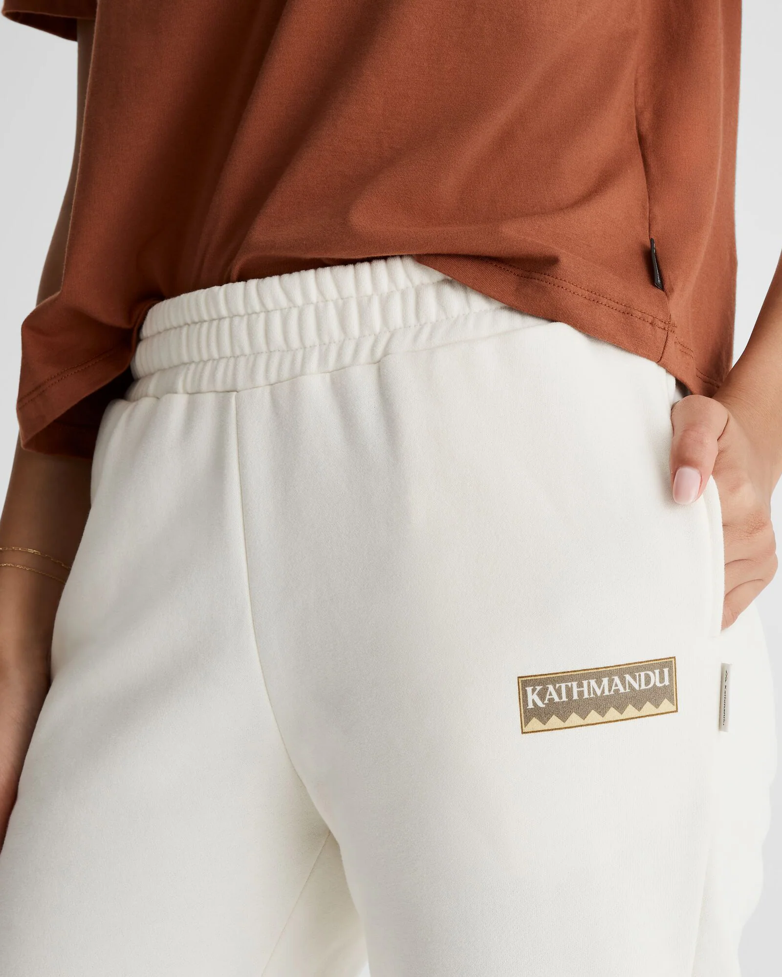 Women's Logo Slouchy BB Joggers - Bone - Image 4