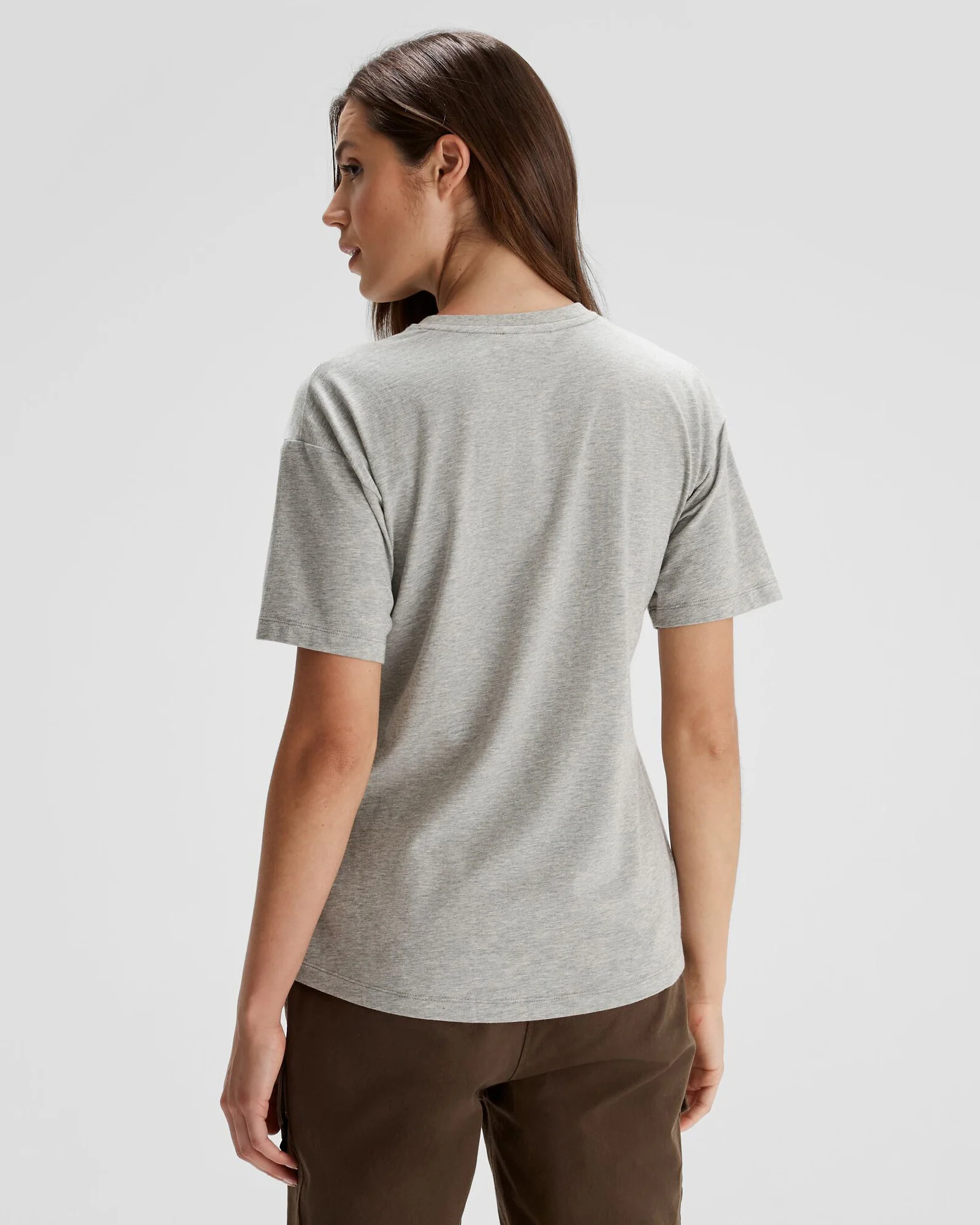 Women's Logo Organic Cotton T-shirt - Light Grey Marle - Image 3