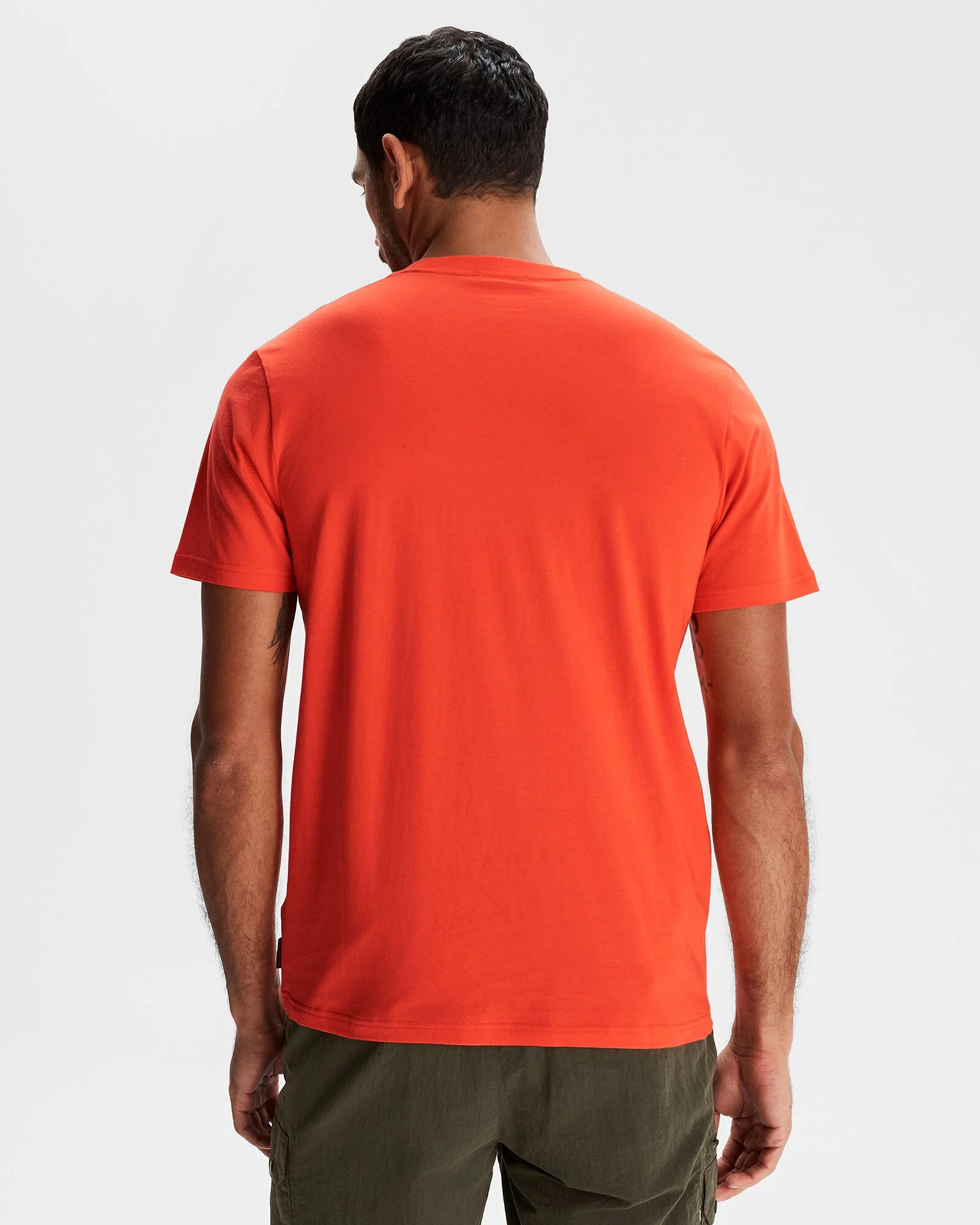 Men's Long White Cloud Organic Cotton T-shirt - Hut Orange - Image 2