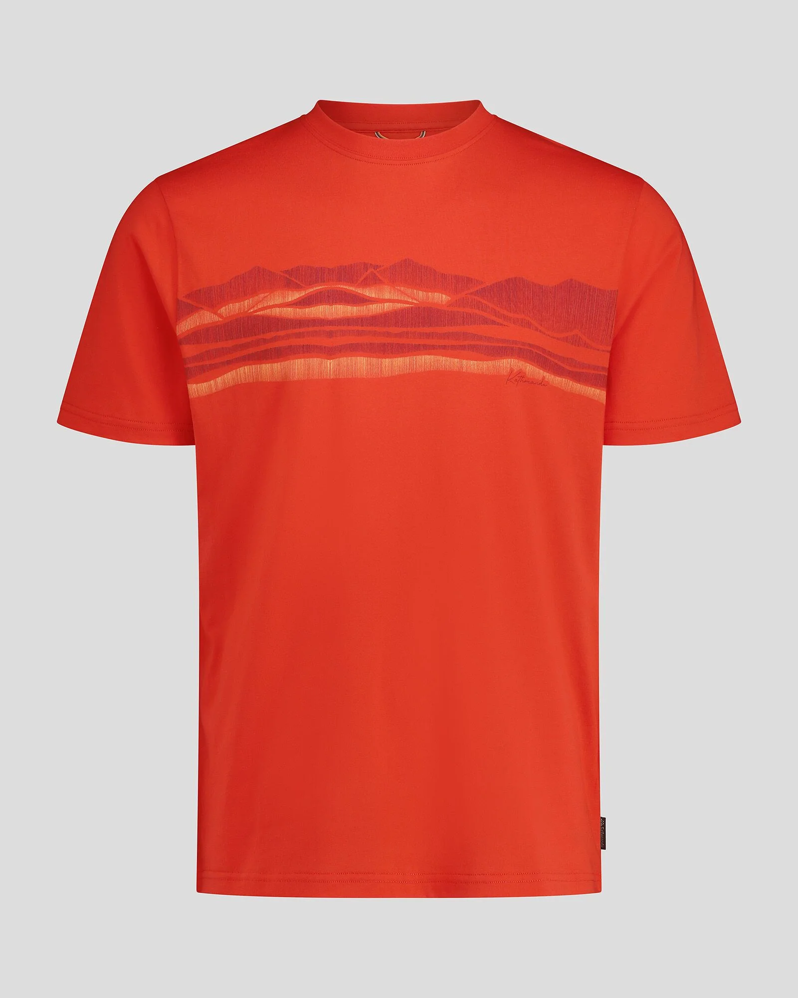 Men's Long White Cloud Organic Cotton T-shirt - Hut Orange - Image 3