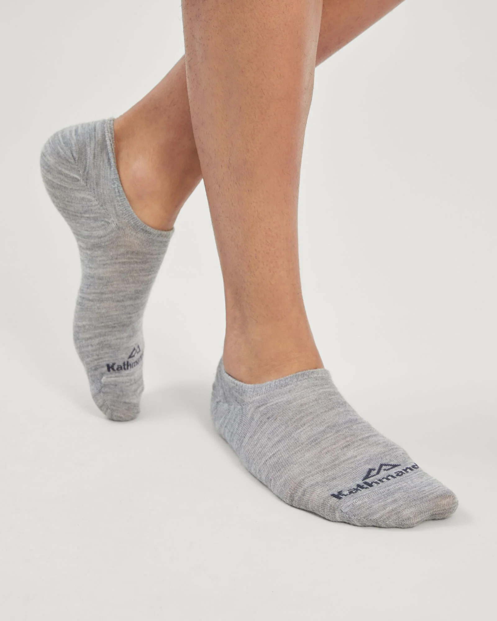 Merino NoShow Socks - Grey Marle - Image 2