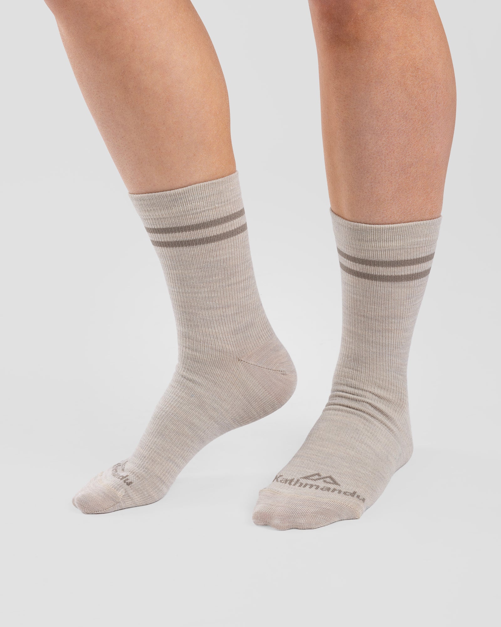 MerinoLINK Federate Socks - Oatmeal/Kalamata - Image 2