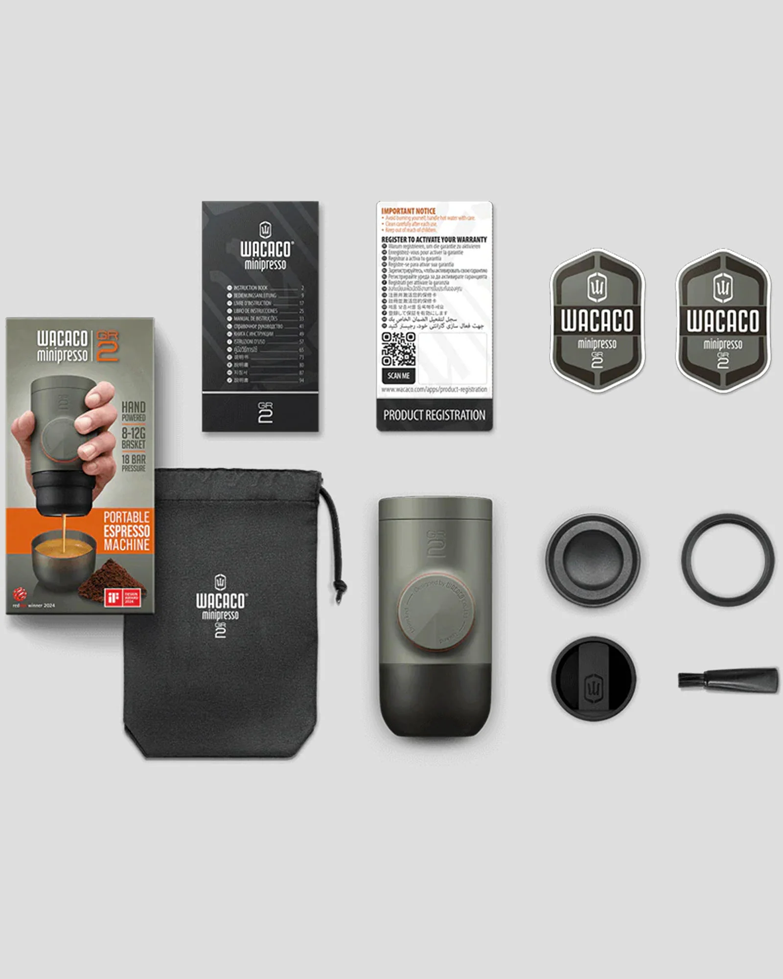 Minipresso GR2 Portable Espresso Machine - Gray Olive - Image 6
