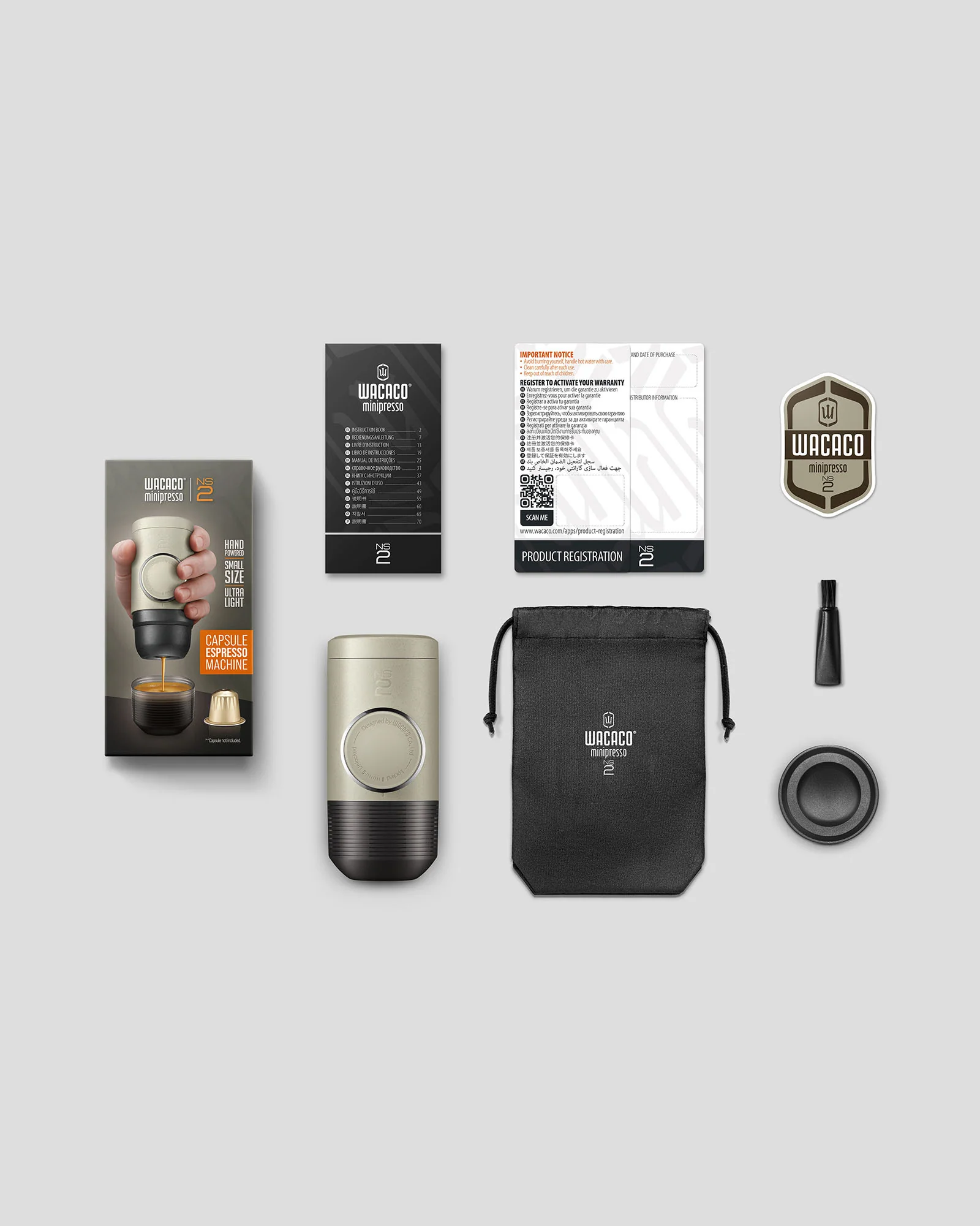 Minipresso NS2 Portable Capsule (Nespresso) Espresso Machine - Stone Beige - Image 5