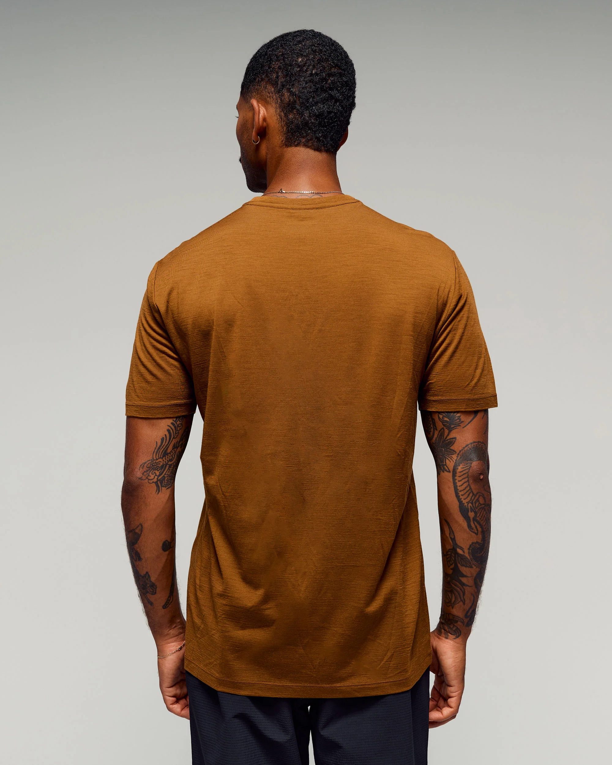 Men's 100% Merino Graphic T-Shirt -  Bark - Image 4