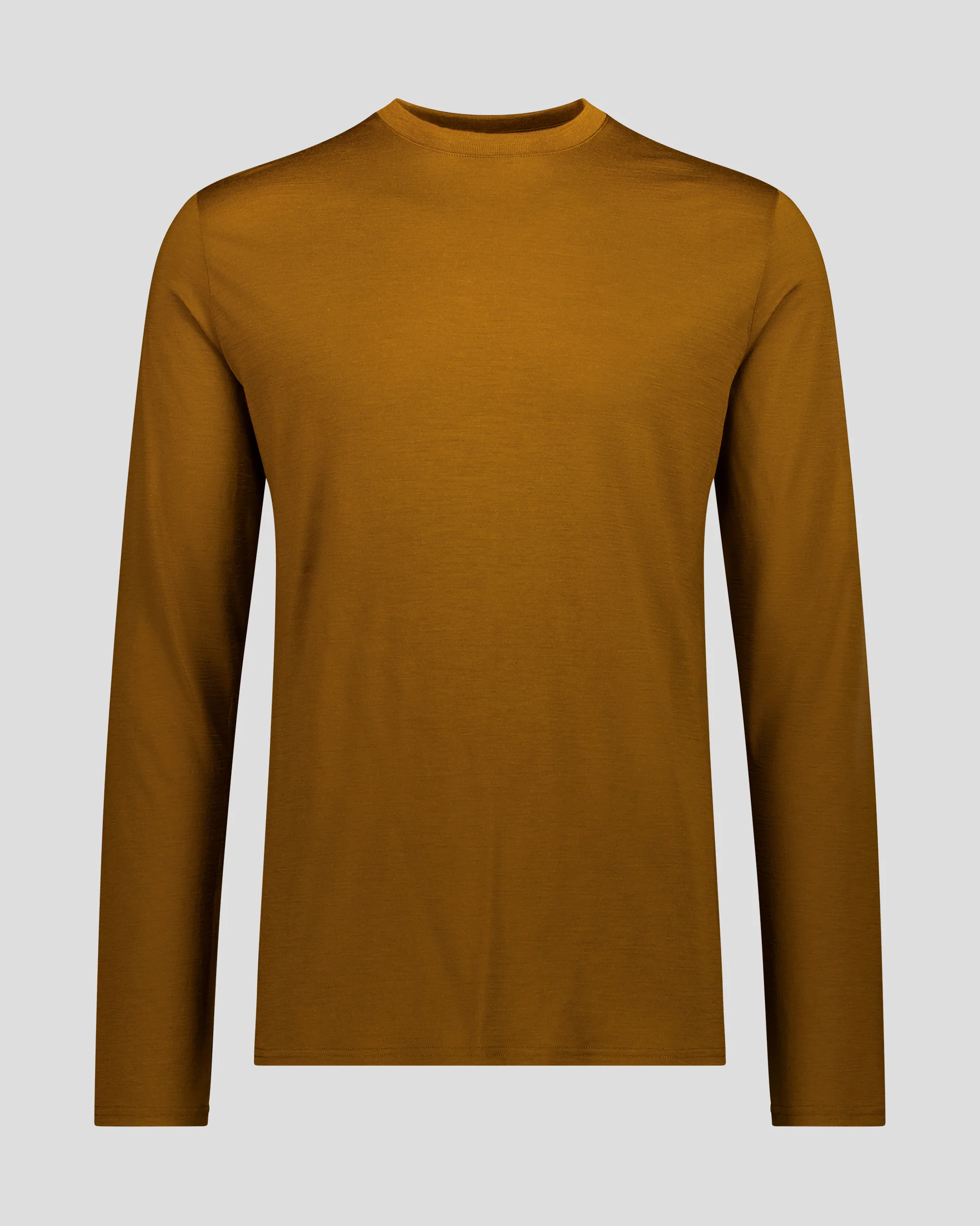 Men's 100% Merino Long Sleeve Crew Top - Bark - Image 3