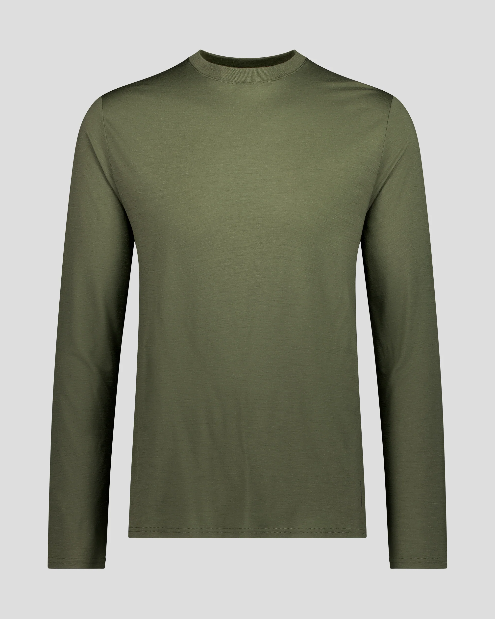 Men's 100% Merino Long Sleeve Crew Top -  Light Moss - Image 3
