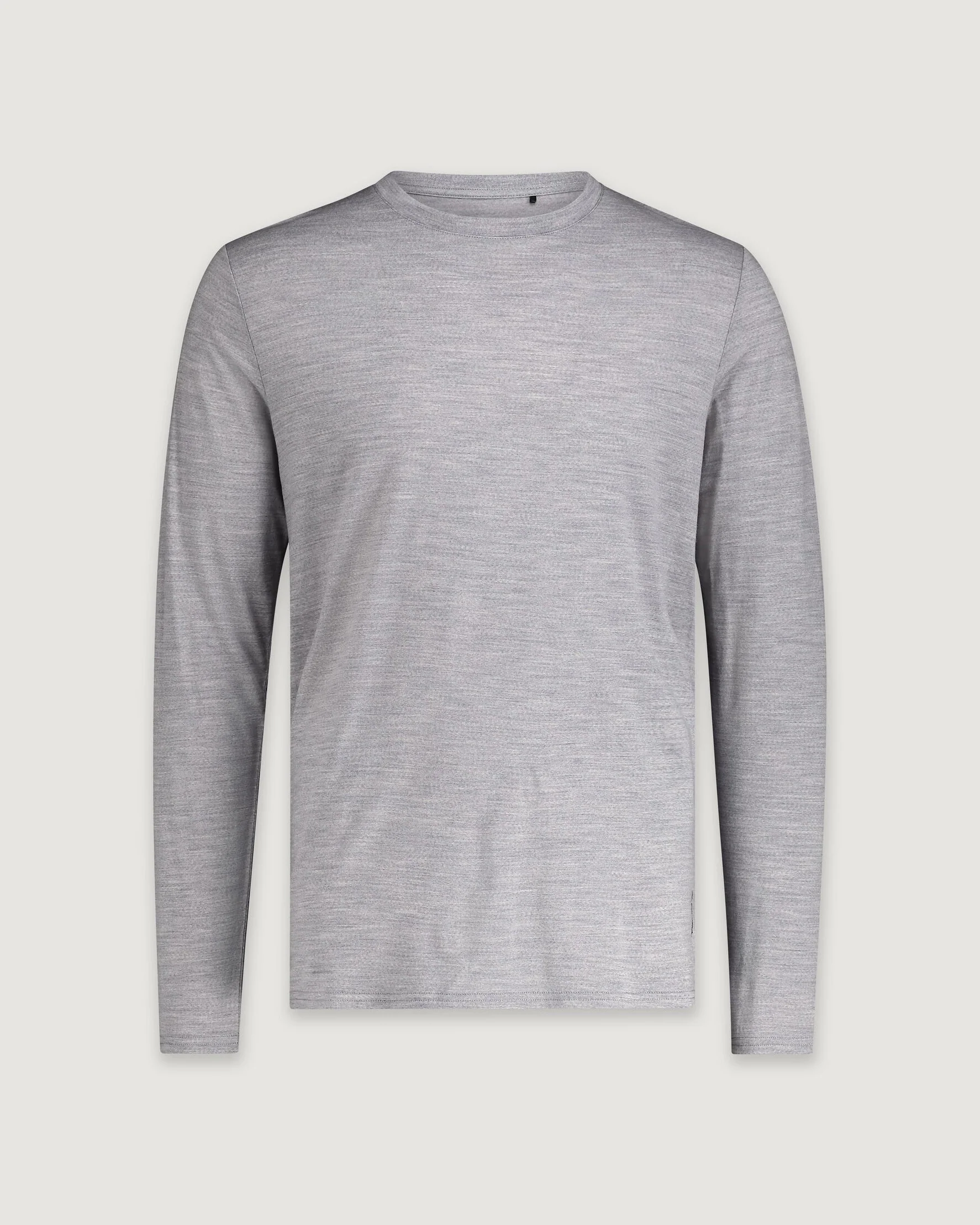 Men's 100% Merino Long Sleeve Crew Top - Mid Grey Marle - Image 5