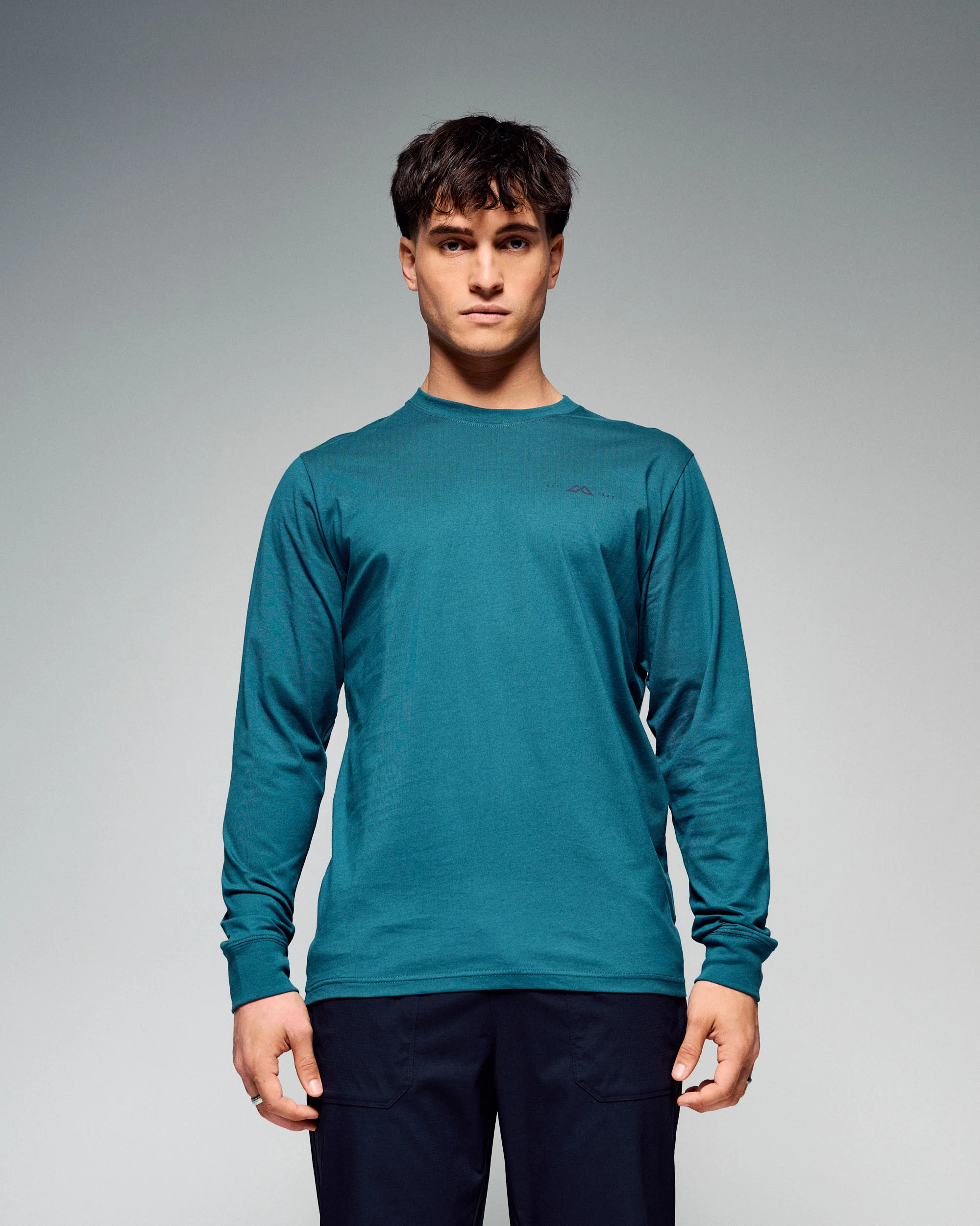 Men's 1987 Organic Cotton Long Sleeve Tee -  Ocean - Image 2