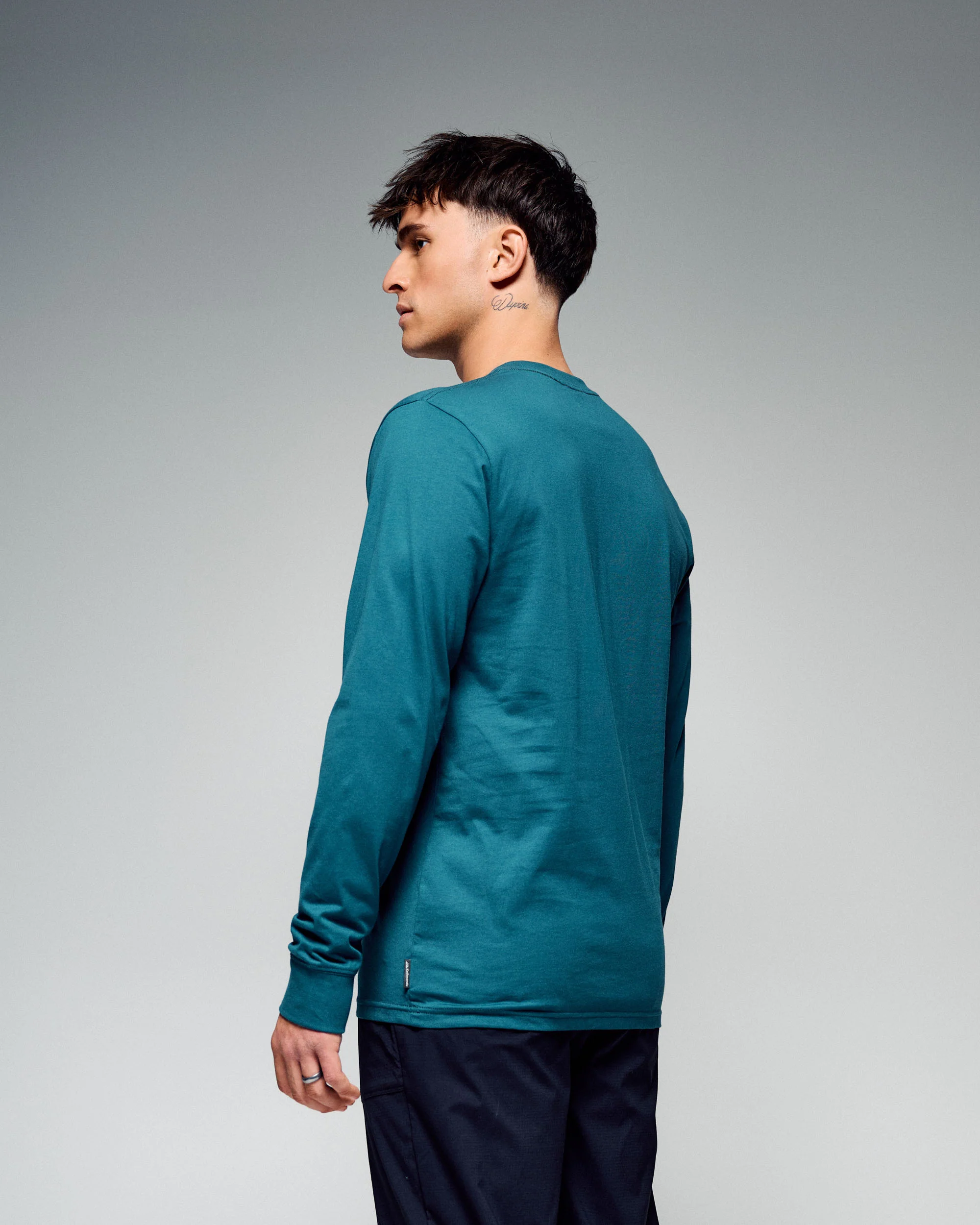 Men's 1987 Organic Cotton Long Sleeve Tee -  Ocean - Image 4