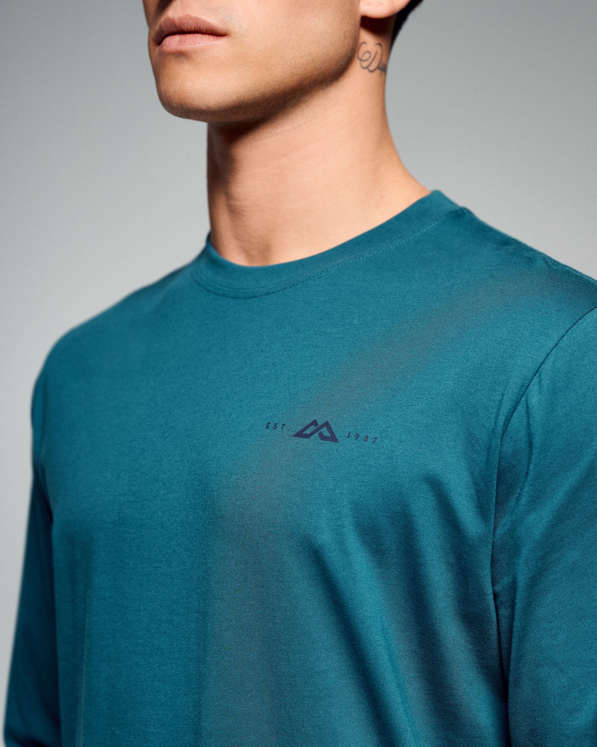 Men's 1987 Organic Cotton Long Sleeve Tee -  Ocean - Image 5