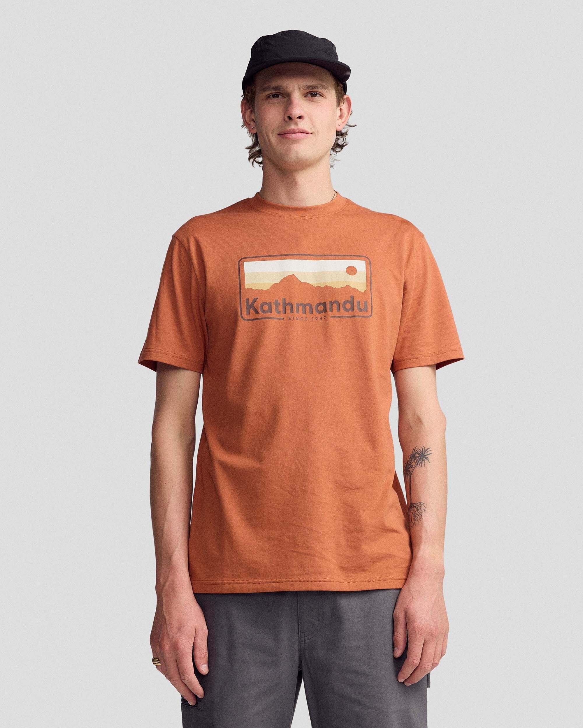 Men's Kathmandu Logo 70's Organic Cotton T-shirt - Copper - Image 2
