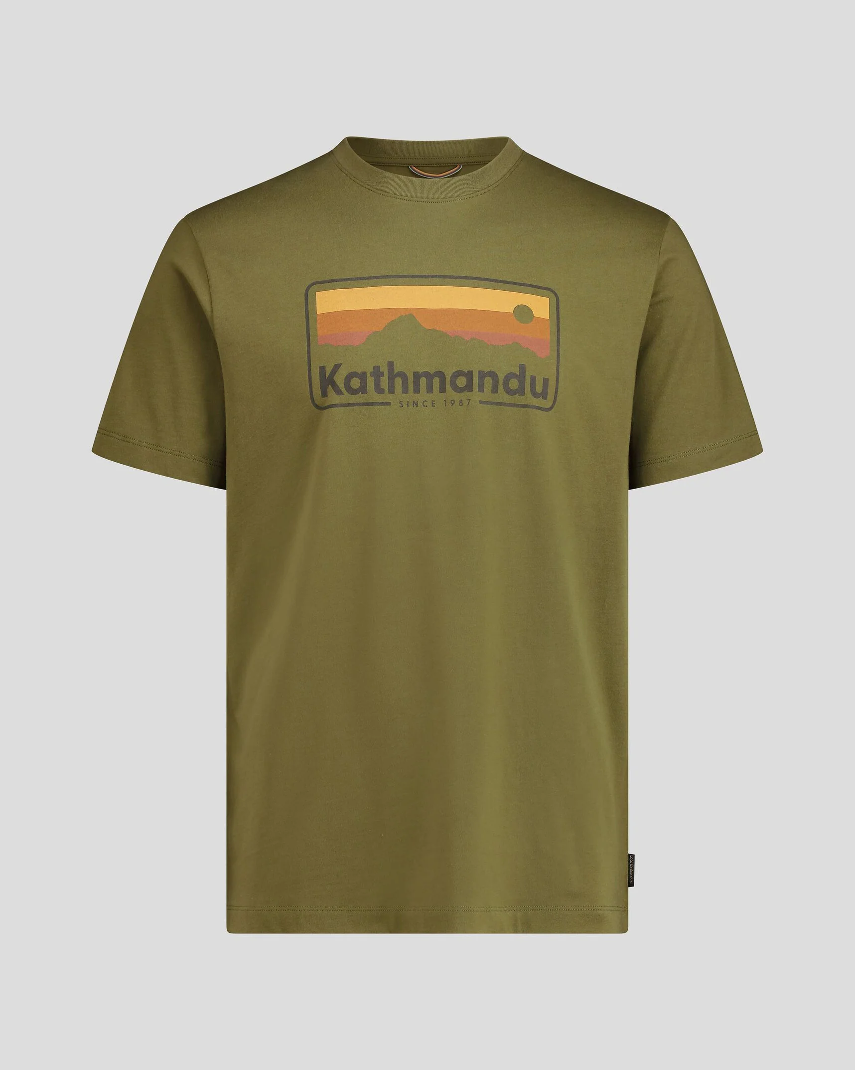 Men's Kathmandu Logo 70's Organic Cotton T-shirt - Dark Fern - Image 4