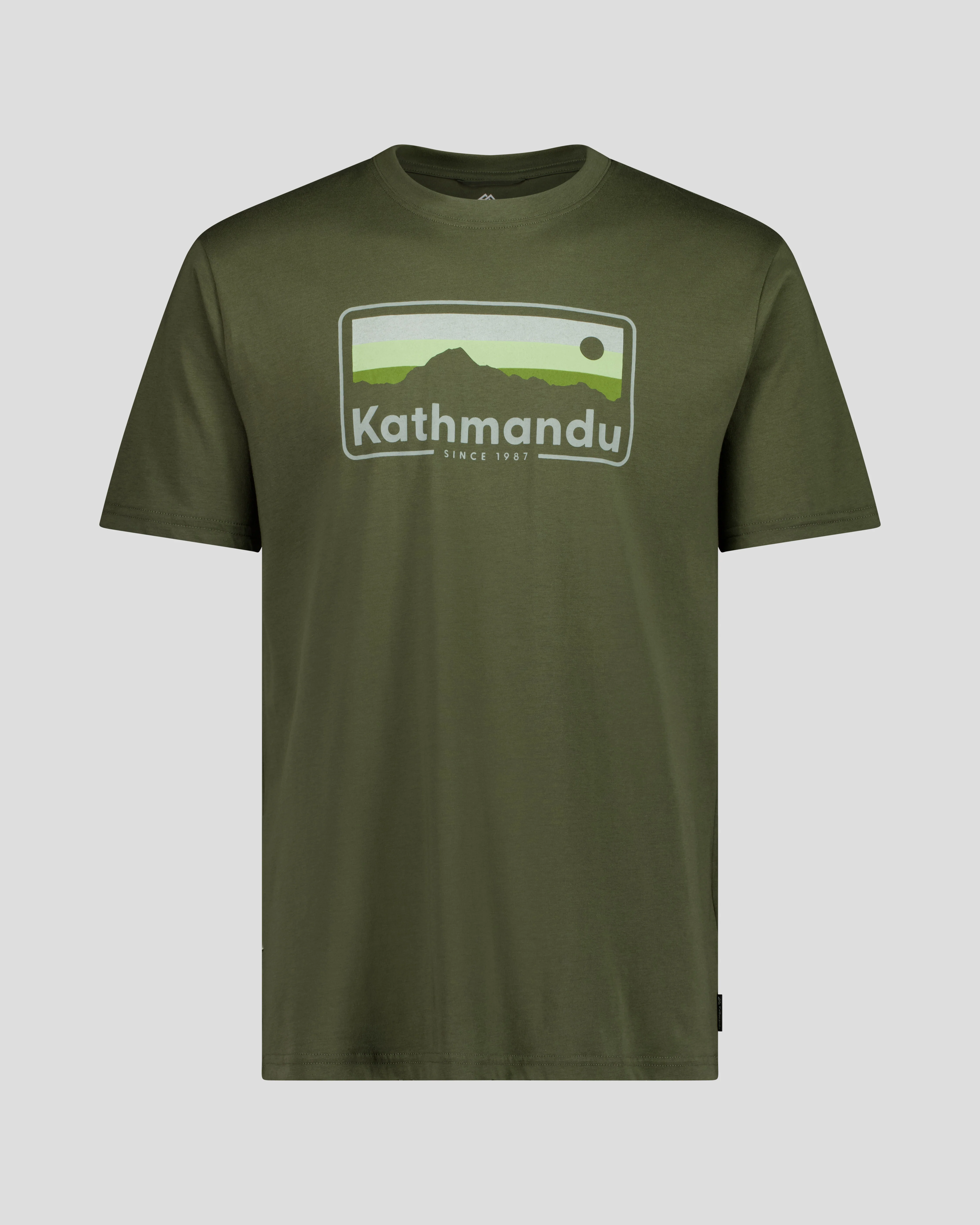 Men's 70's Logo Organic Cotton Tee - Light Moss - Image 5