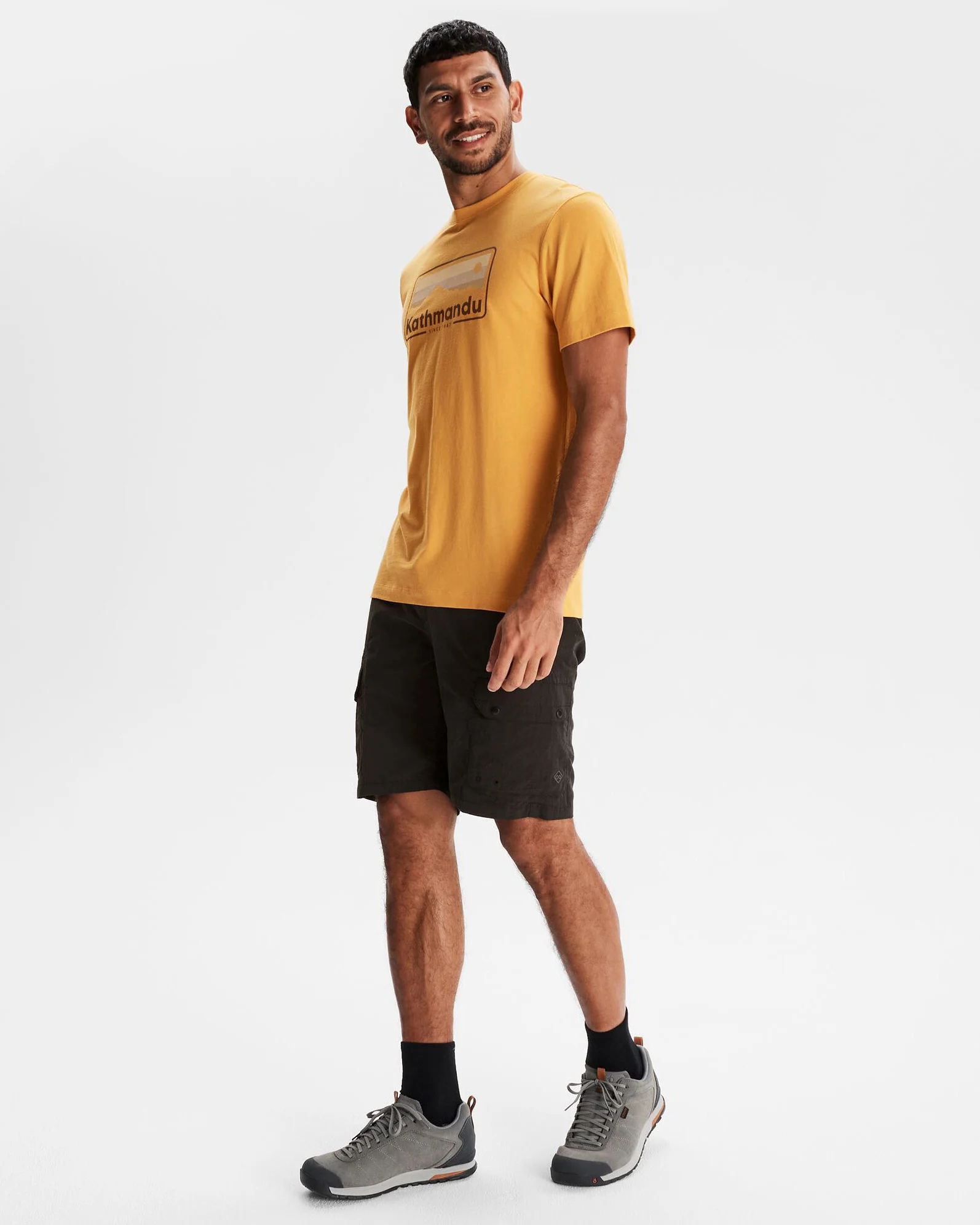 Men's Kathmandu Logo 70's Organic Cotton T-shirt - Mustard Yellow - Image 2