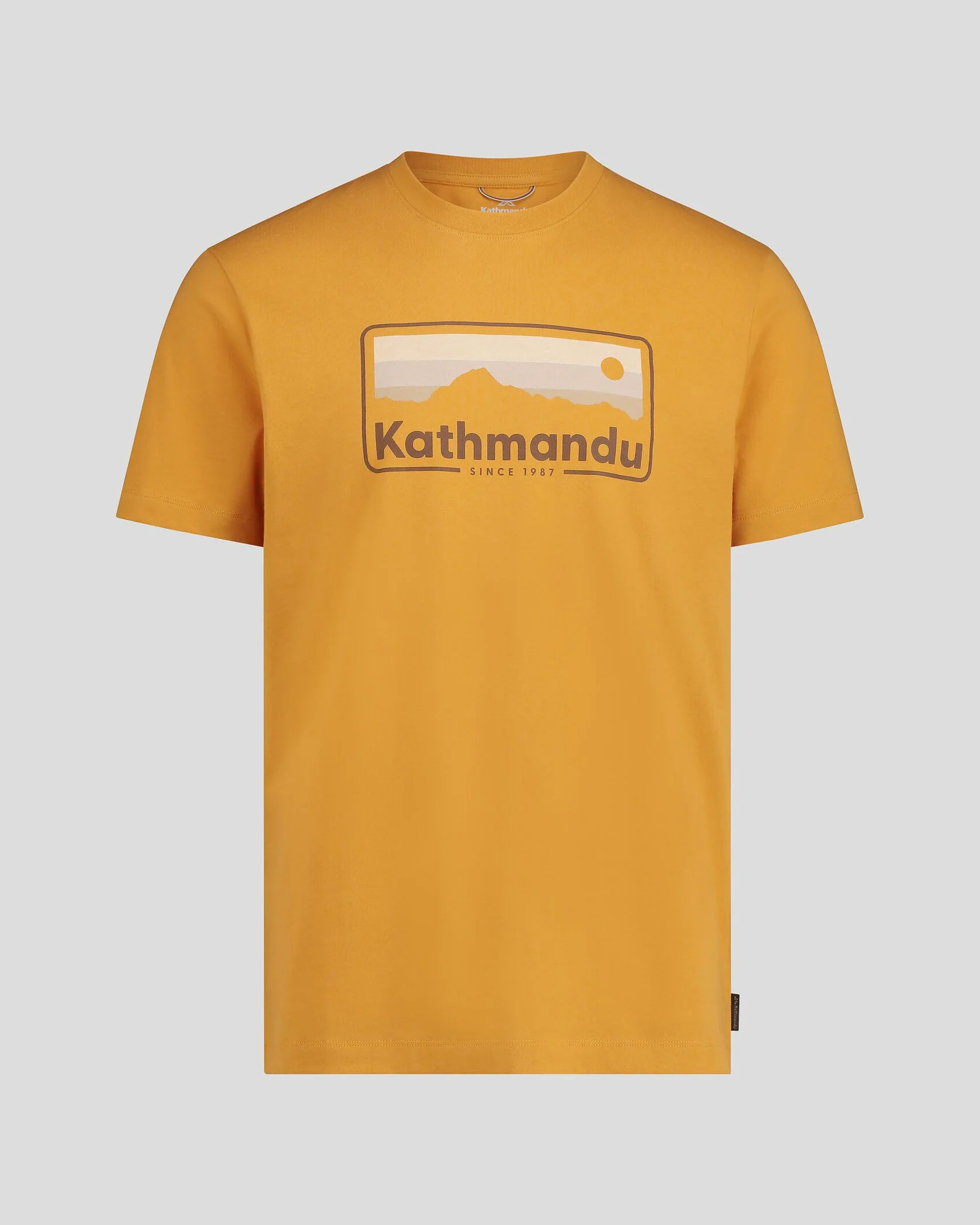 Men's Kathmandu Logo 70's Organic Cotton T-shirt - Mustard Yellow - Image 4
