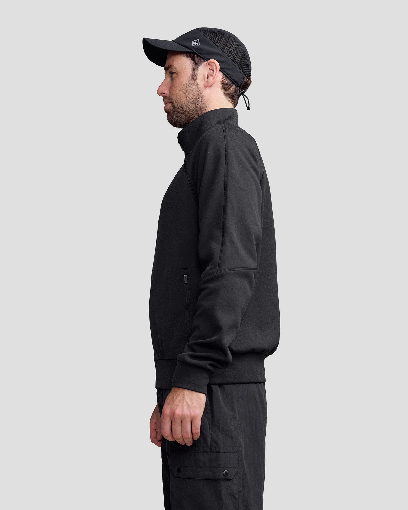 Men’s Anytime Knit Bomber Jacket -  Black Stingray - Image 3