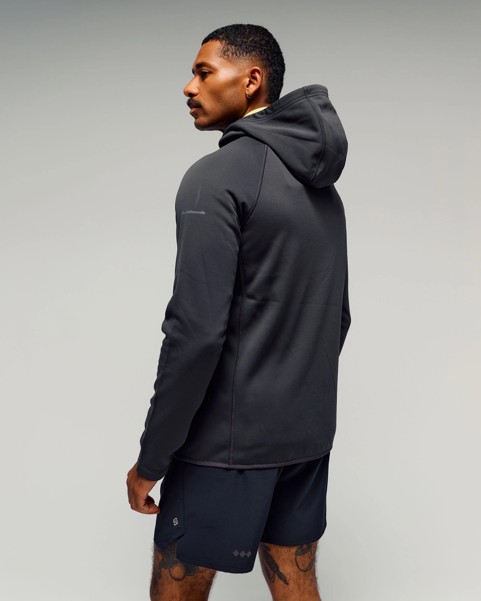 Men's Anytime Fleece Hooded Jacket -  Washed Black - Image 3