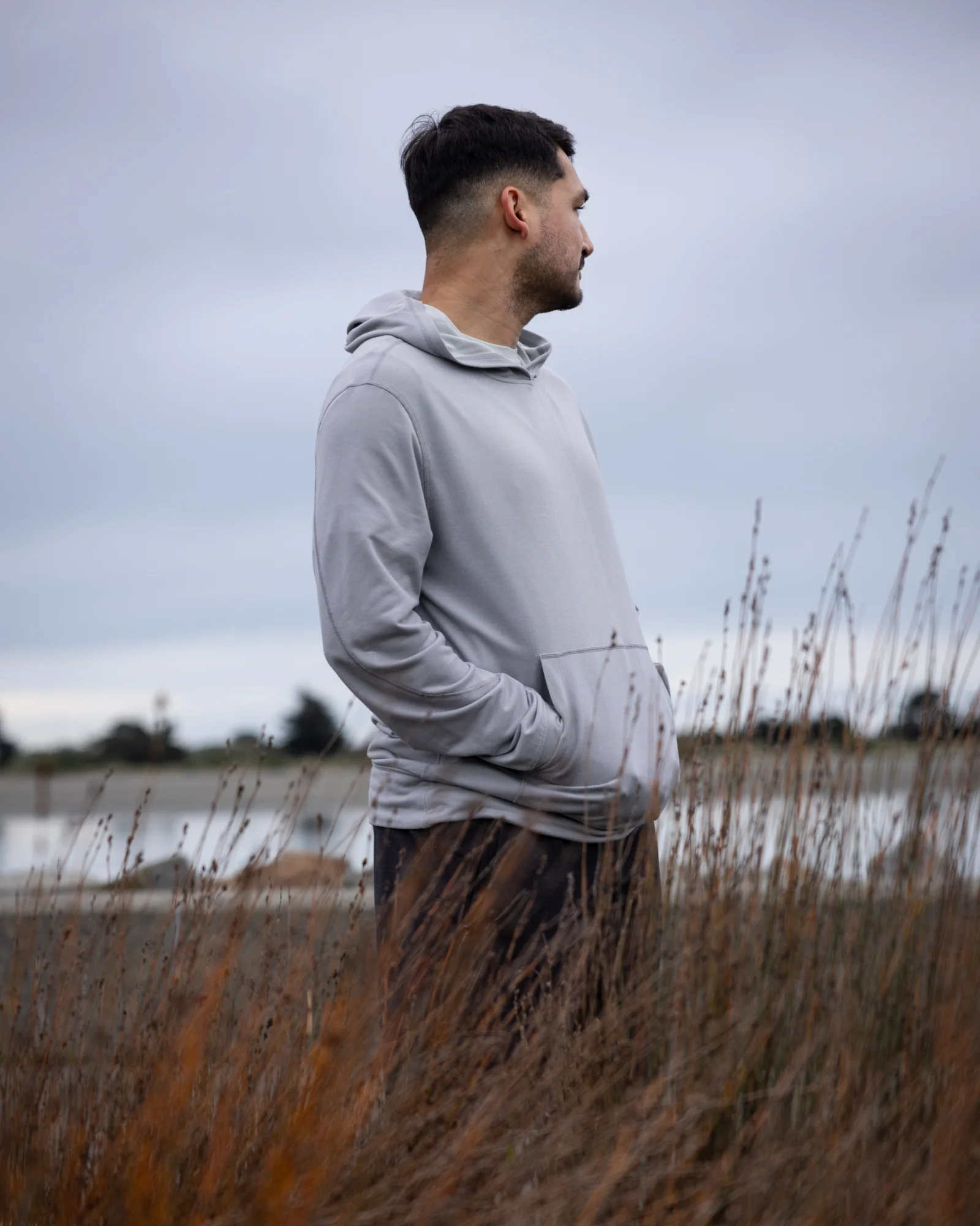 Men’s Anytime Hoodie - Light Grey Marle - Image 2