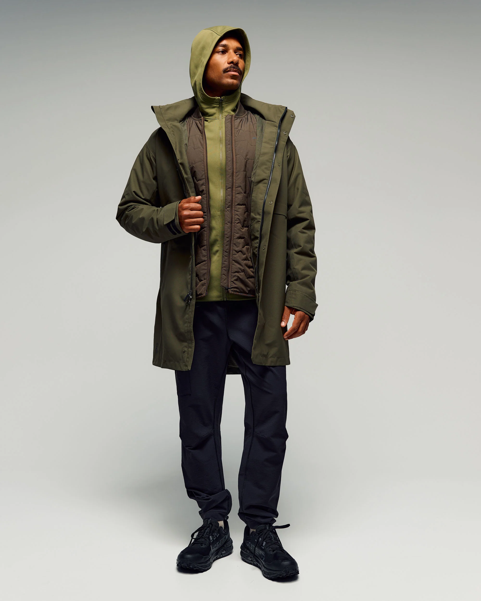 Men's Citytrek 2L Rain Insulated 3in1 Parka -  Light Moss - Image 2