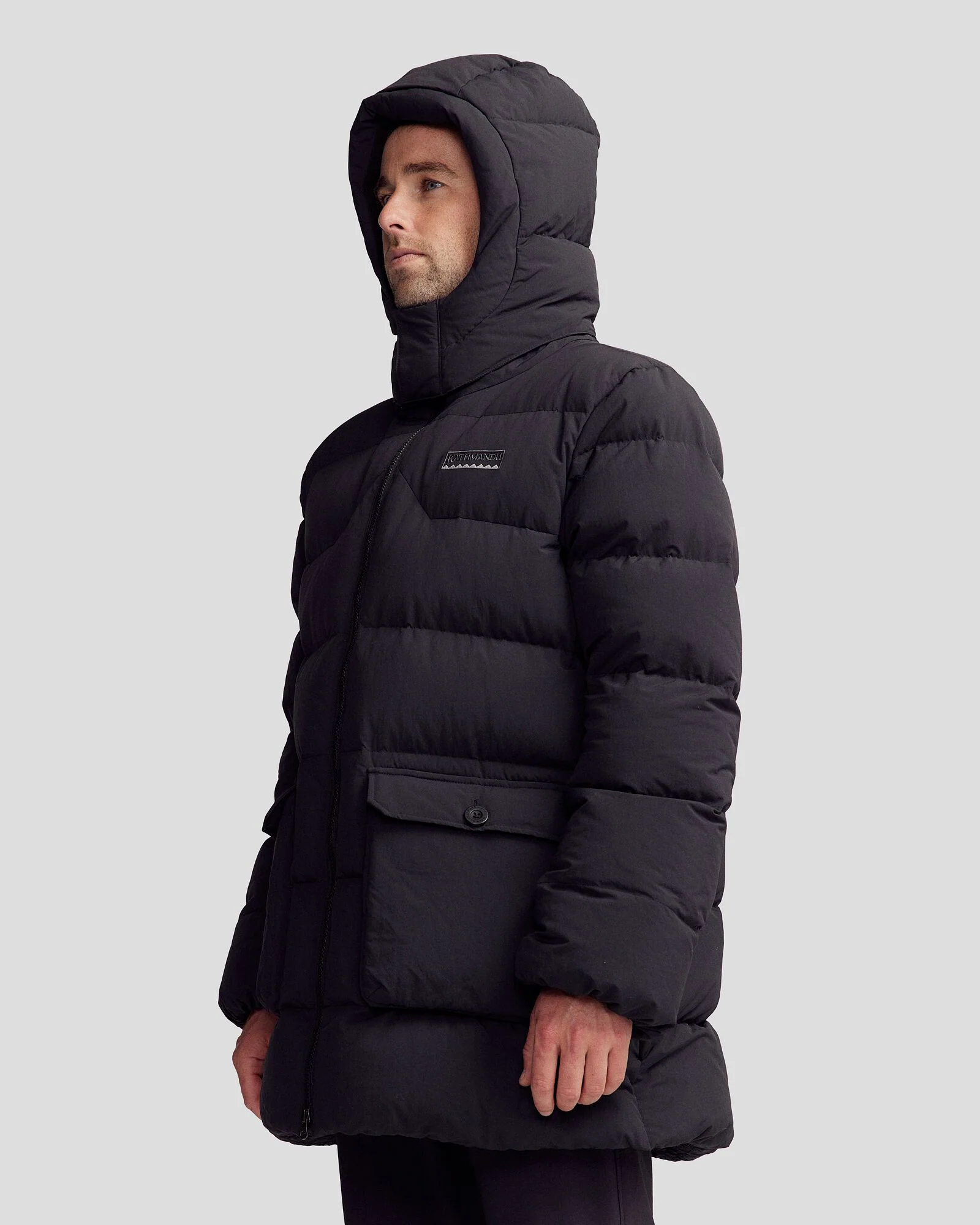 Men's Epiq Down Heritage Parka Jacket - Black Stingray - Image 4