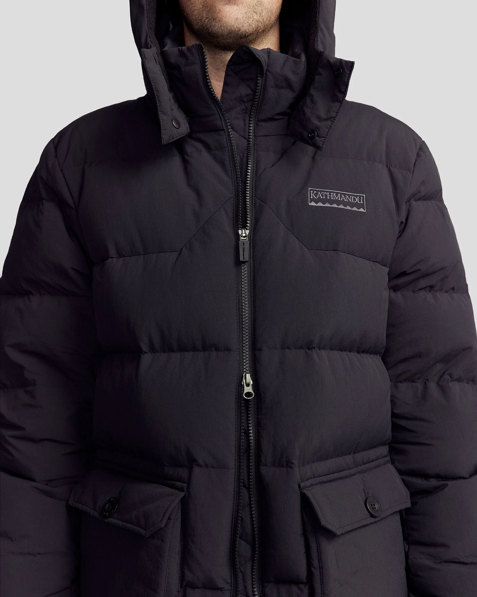 Men's Epiq Down Heritage Parka Jacket - Black Stingray - Image 9
