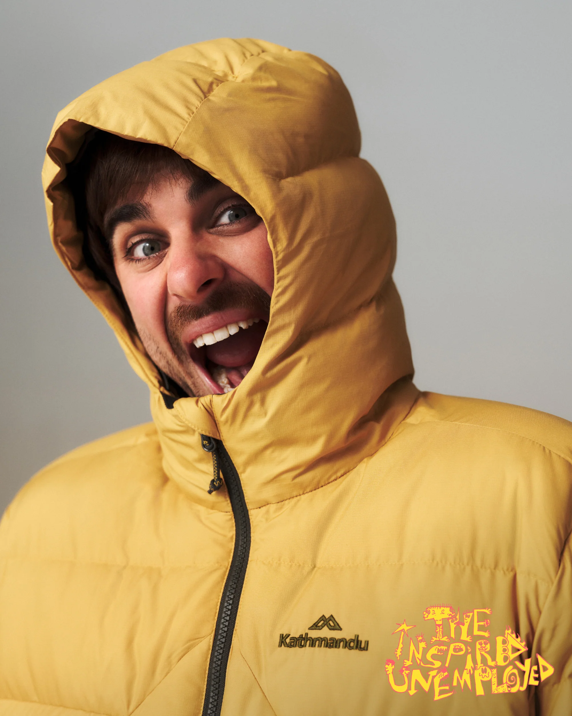 Men's Epiq Falcon Hooded Down Jacket - Mustard Yellow - Image 2