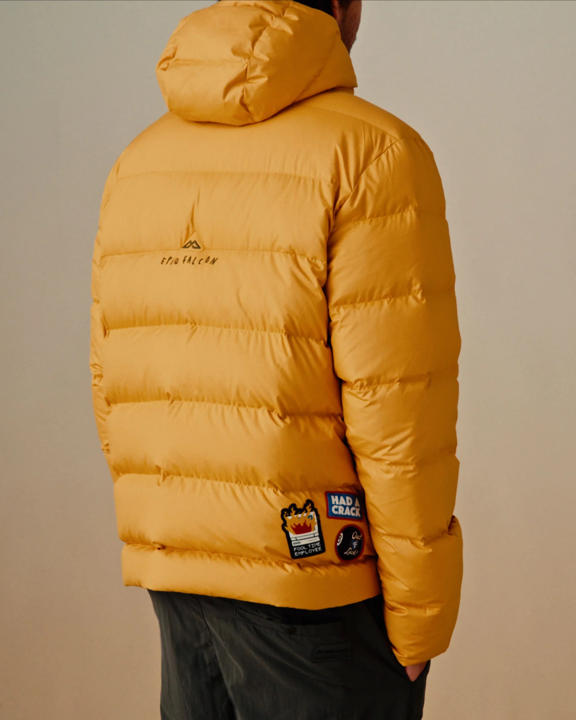 Men's Epiq Falcon Hooded Down Jacket - Mustard Yellow - Image 3