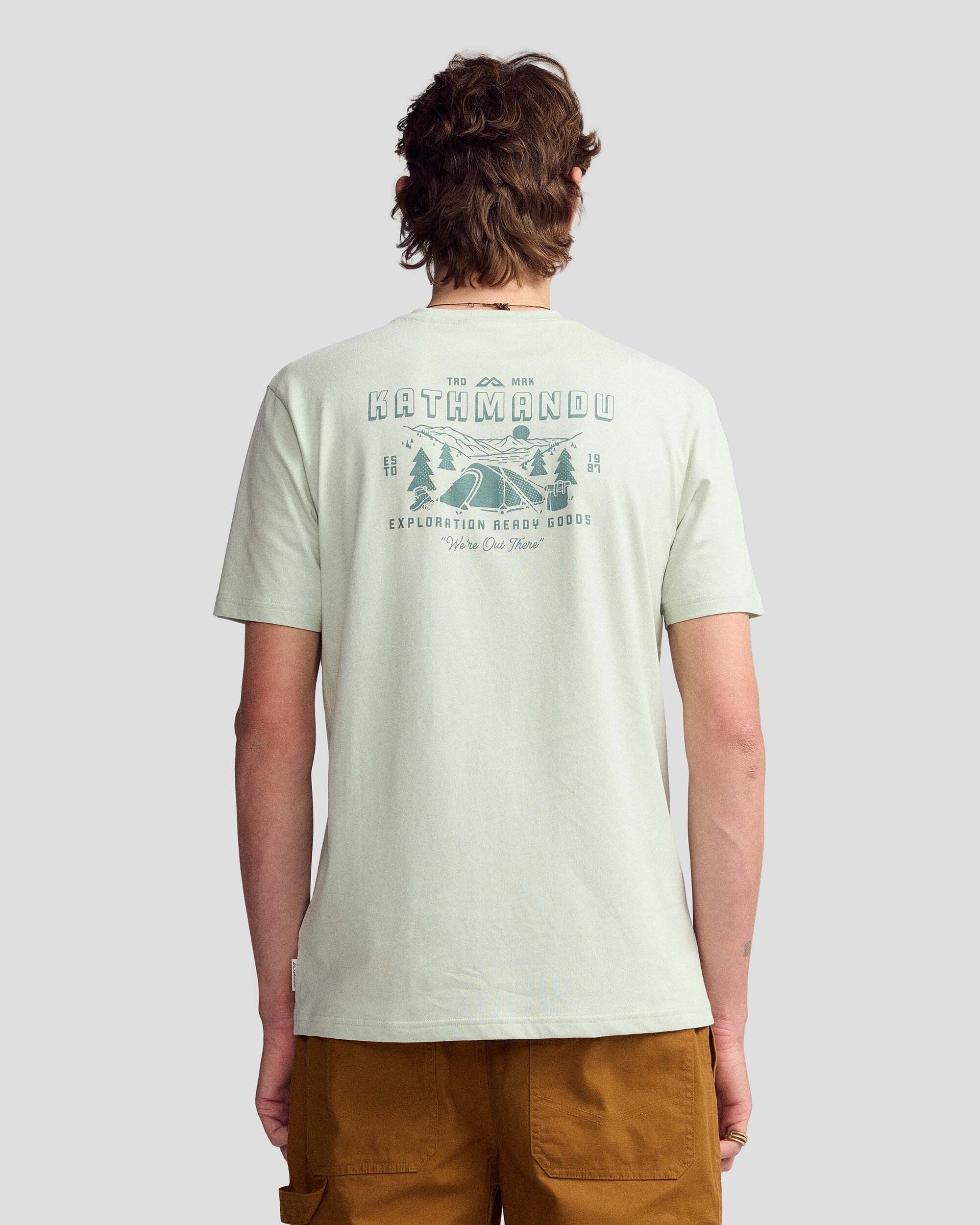 Men's Exploration Organic Cotton T-Shirt - Light Sage - Image 3