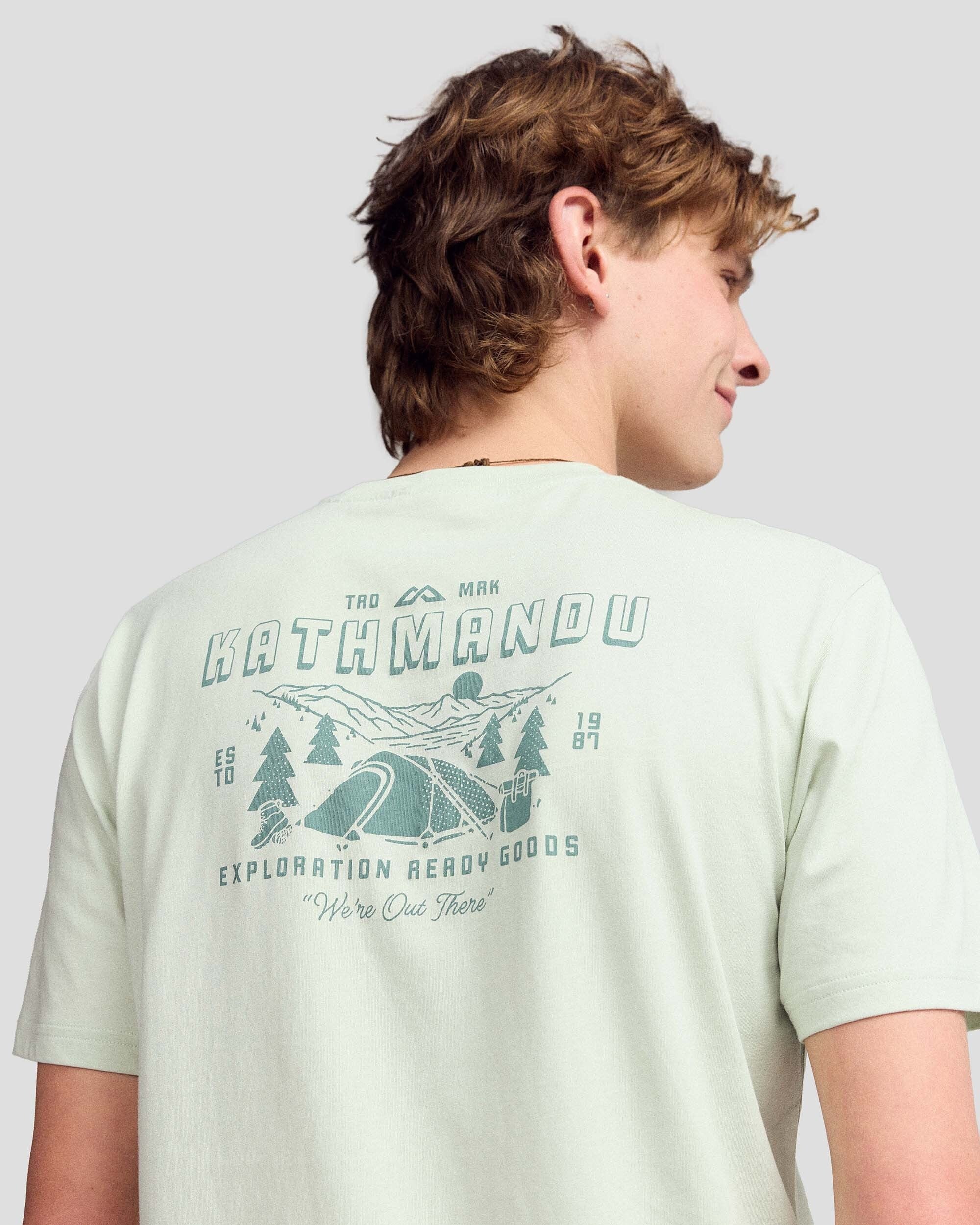 Men's Exploration Organic Cotton T-Shirt - Light Sage - Image 4