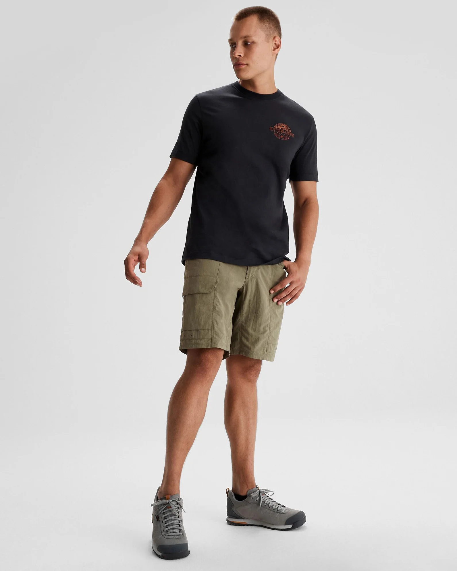 Men's Kathmandu Logo Faded Organic Cotton T-shirt - Black - Image 2