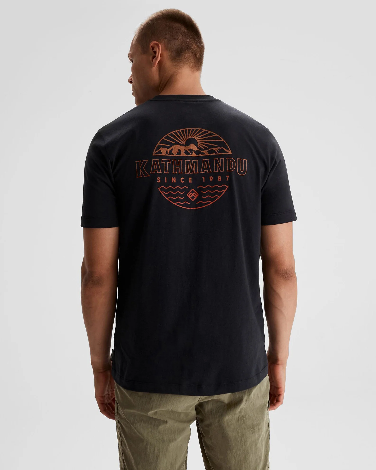 Men's Kathmandu Logo Faded Organic Cotton T-shirt - Black - Image 3