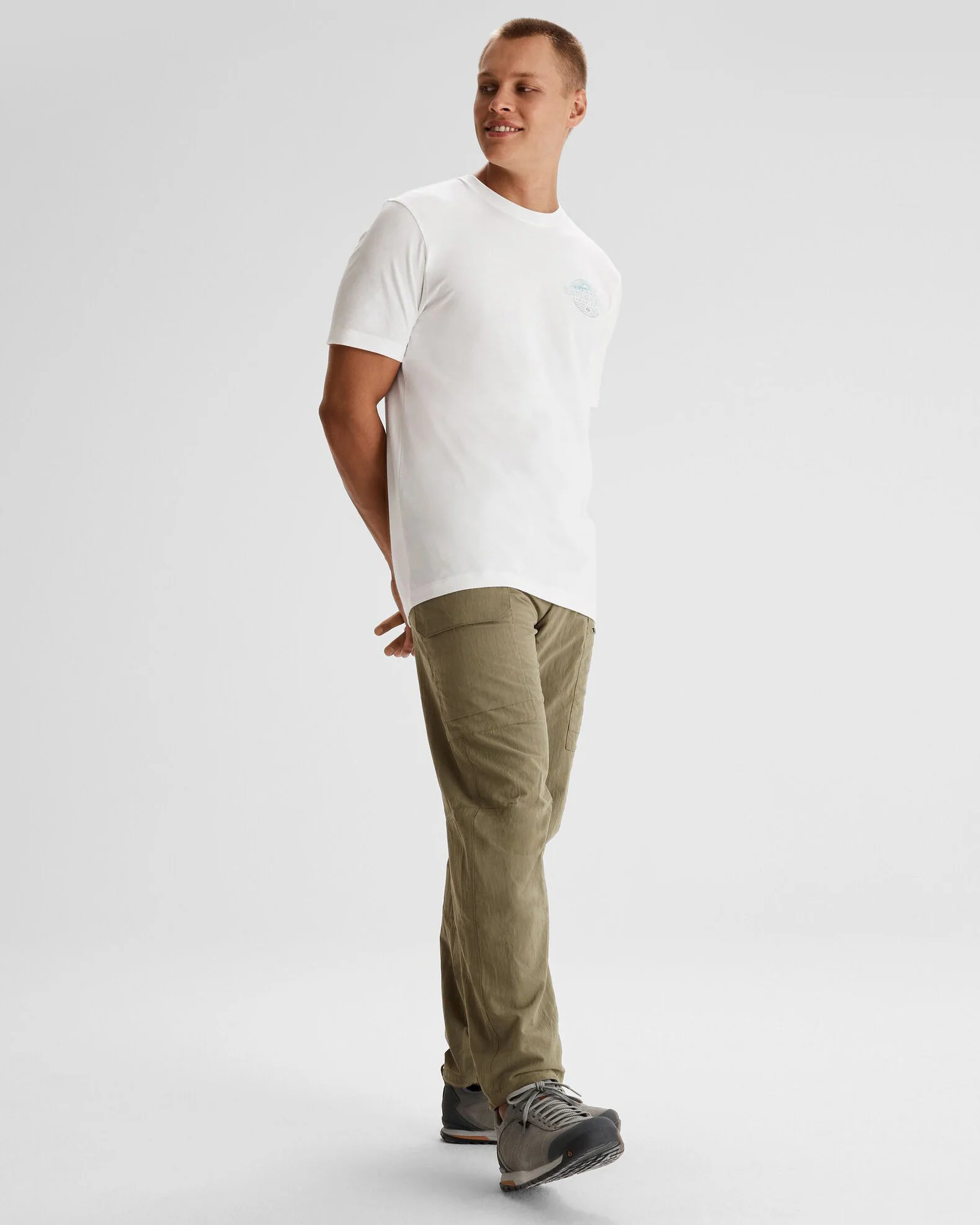 Men's Kathmandu Logo Faded Organic Cotton T-shirt - White - Image 2