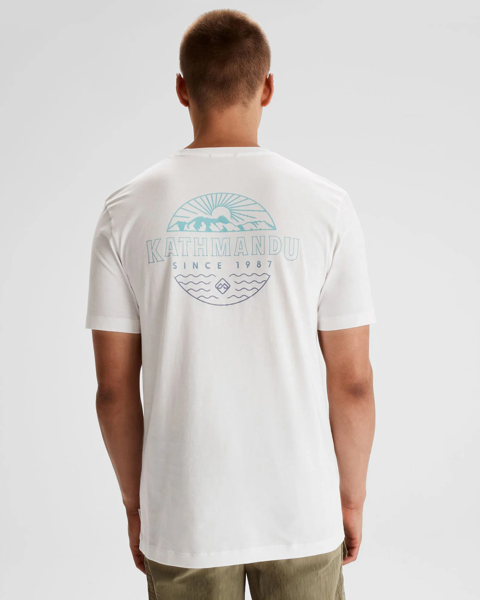 Men's Kathmandu Logo Faded Organic Cotton T-shirt - White - Image 3