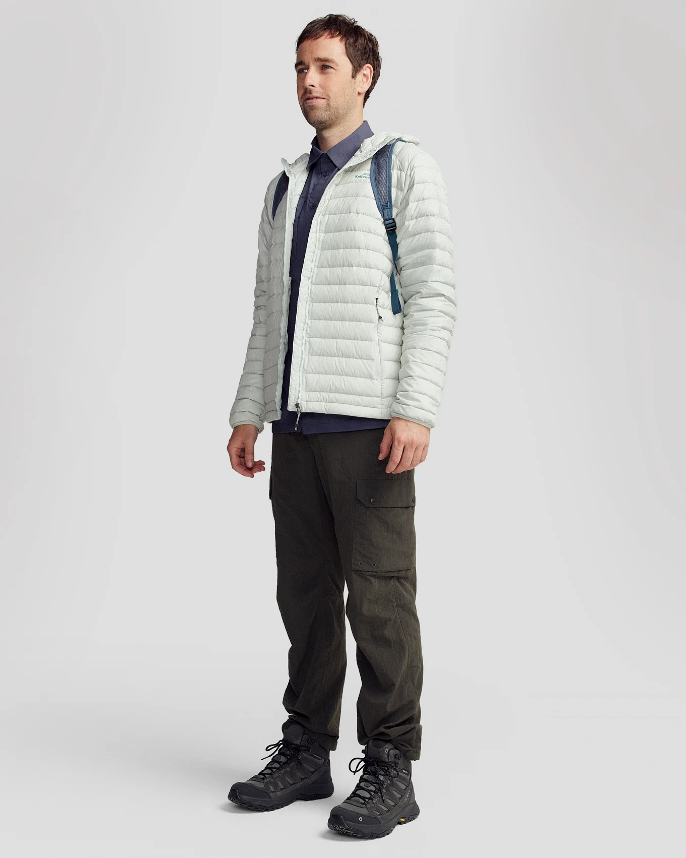 Mns Heli Down Hooded Jacket v3 - Light Sage - Image 2
