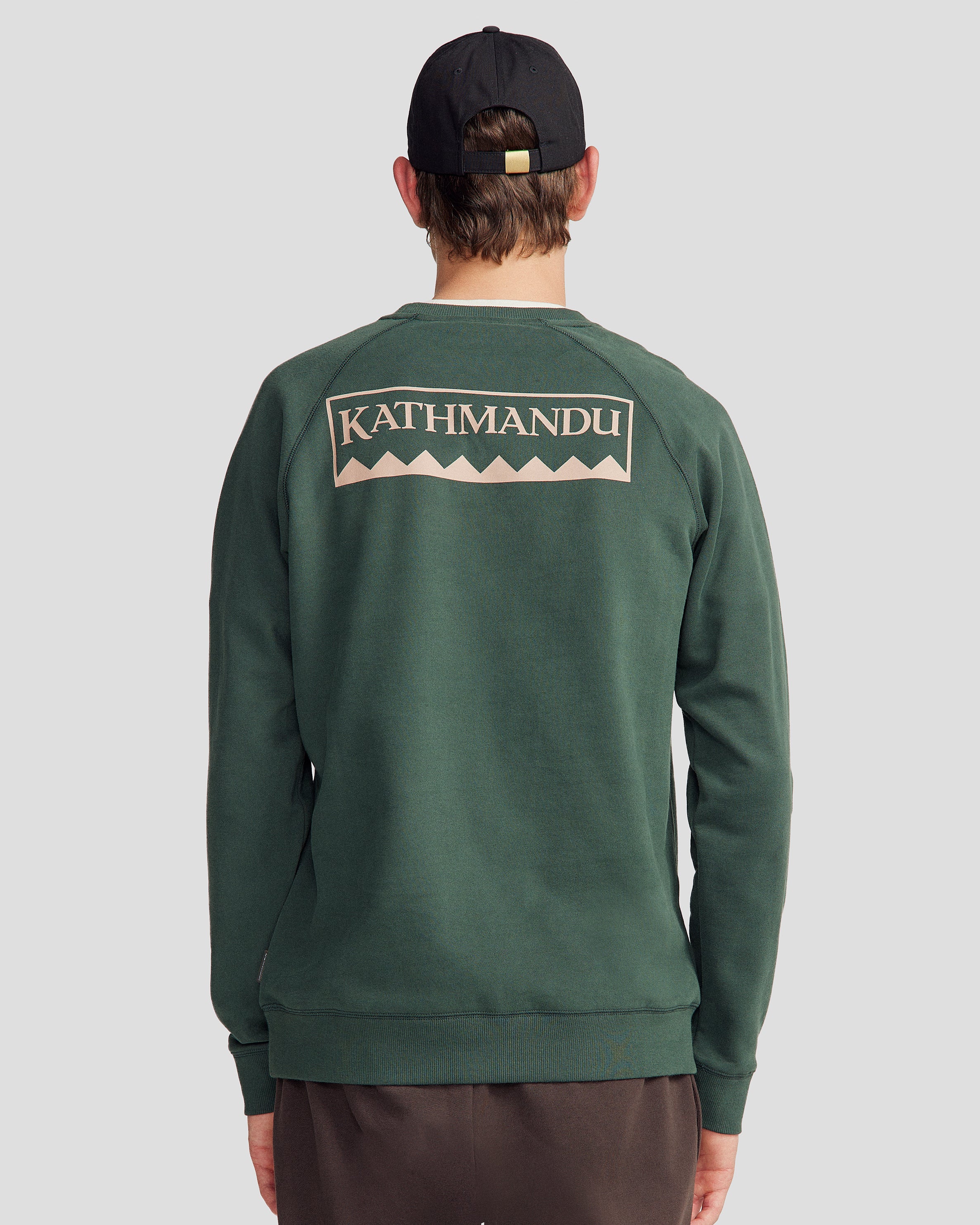 Men's Heritage Logo Brushed Crew - Deep Forest - Image 4