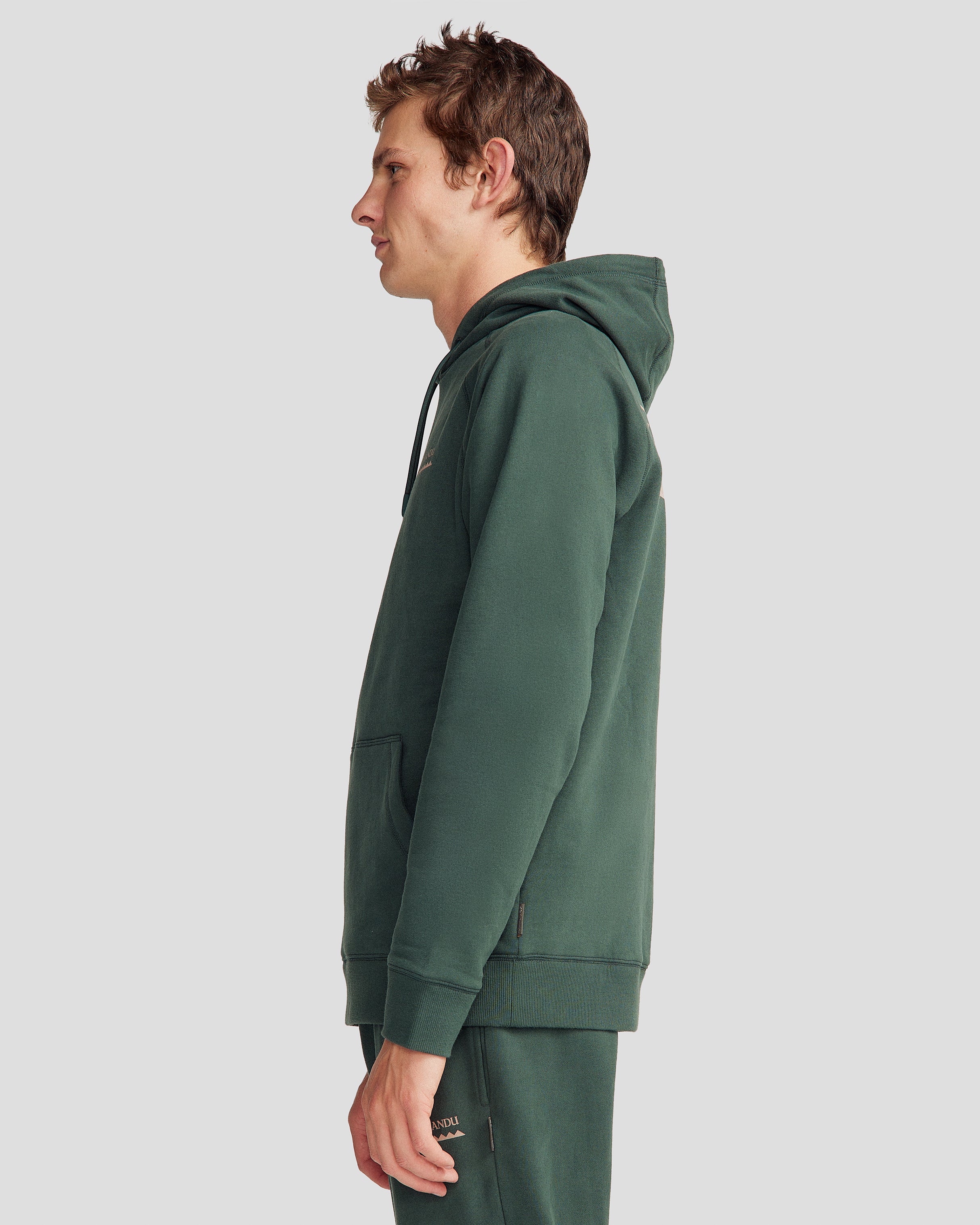 Men's Heritage Logo Brushed Hoodie - Deep Forest - Image 3