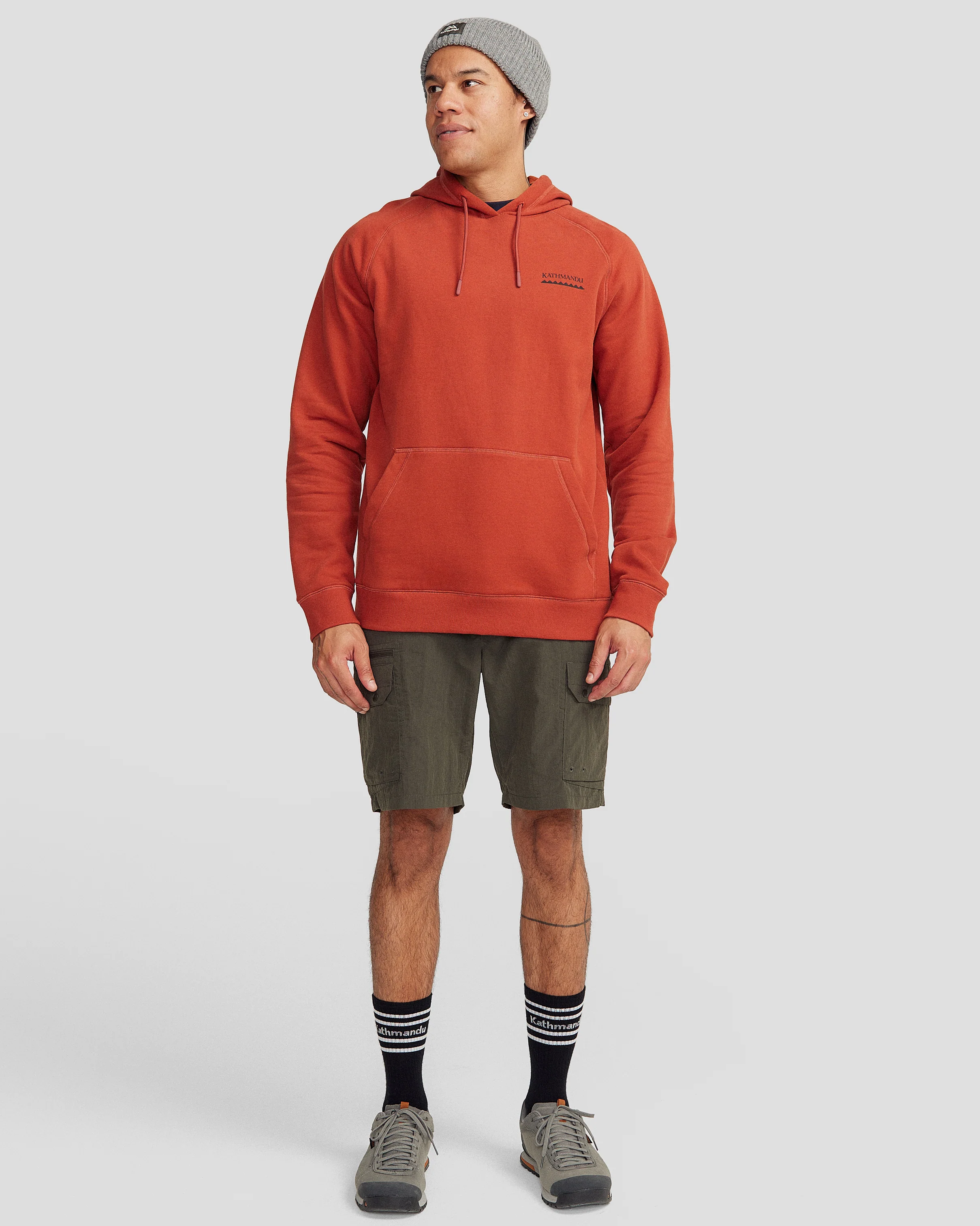 Men's Heritage Logo Brushed Hoodie - Redwood - Image 2
