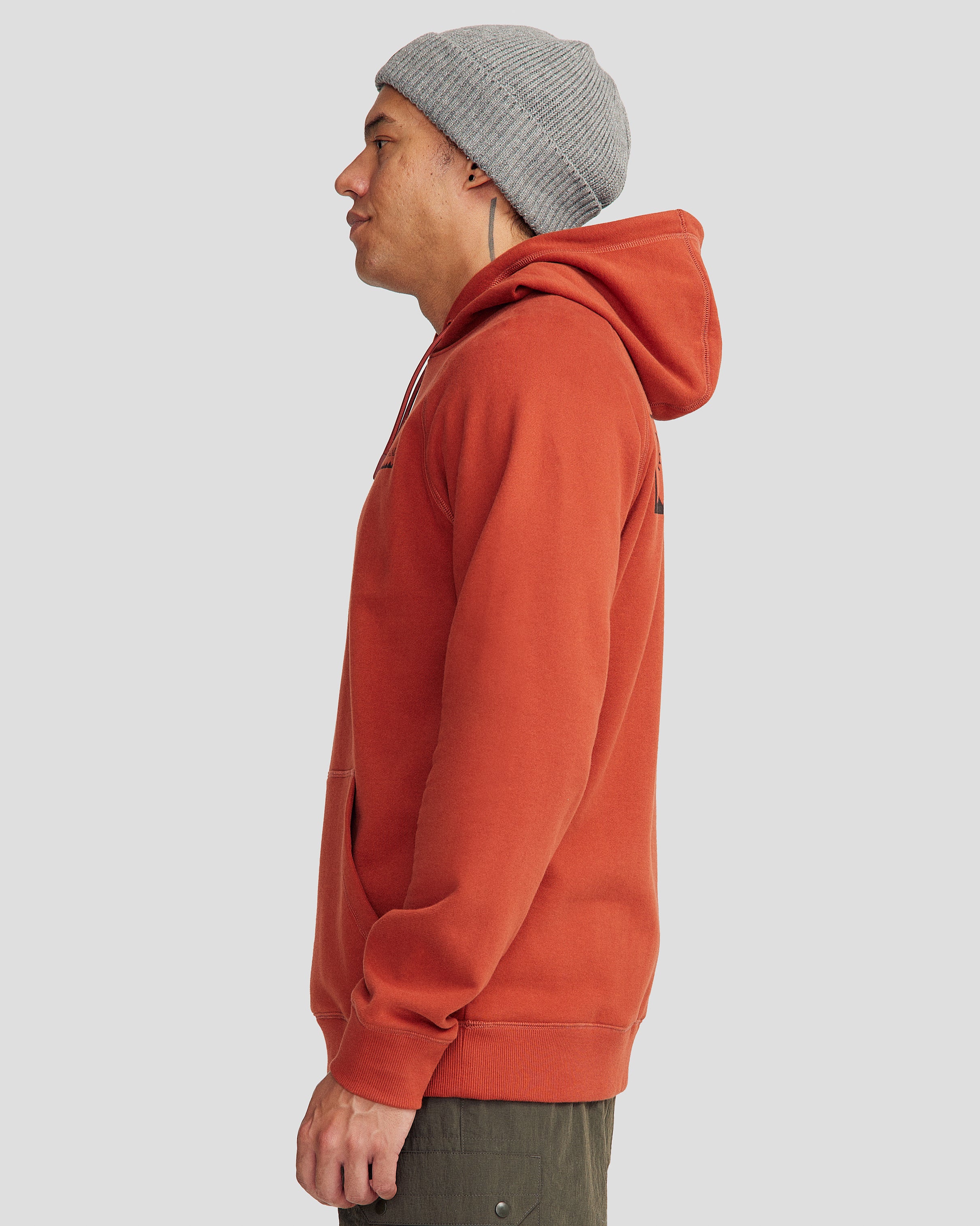 Men's Heritage Logo Brushed Hoodie - Redwood - Image 3