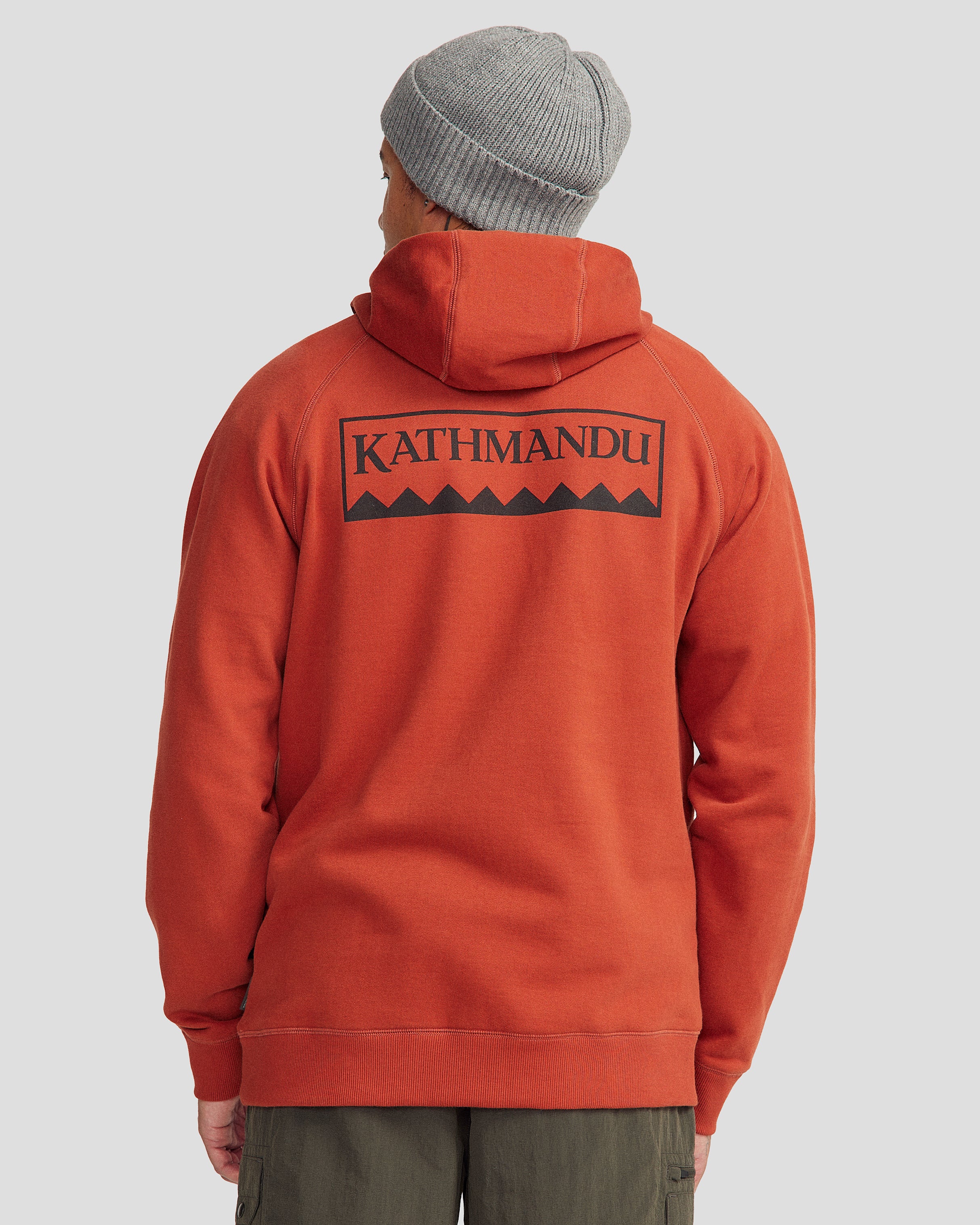 Men's Heritage Logo Brushed Hoodie - Redwood - Image 4