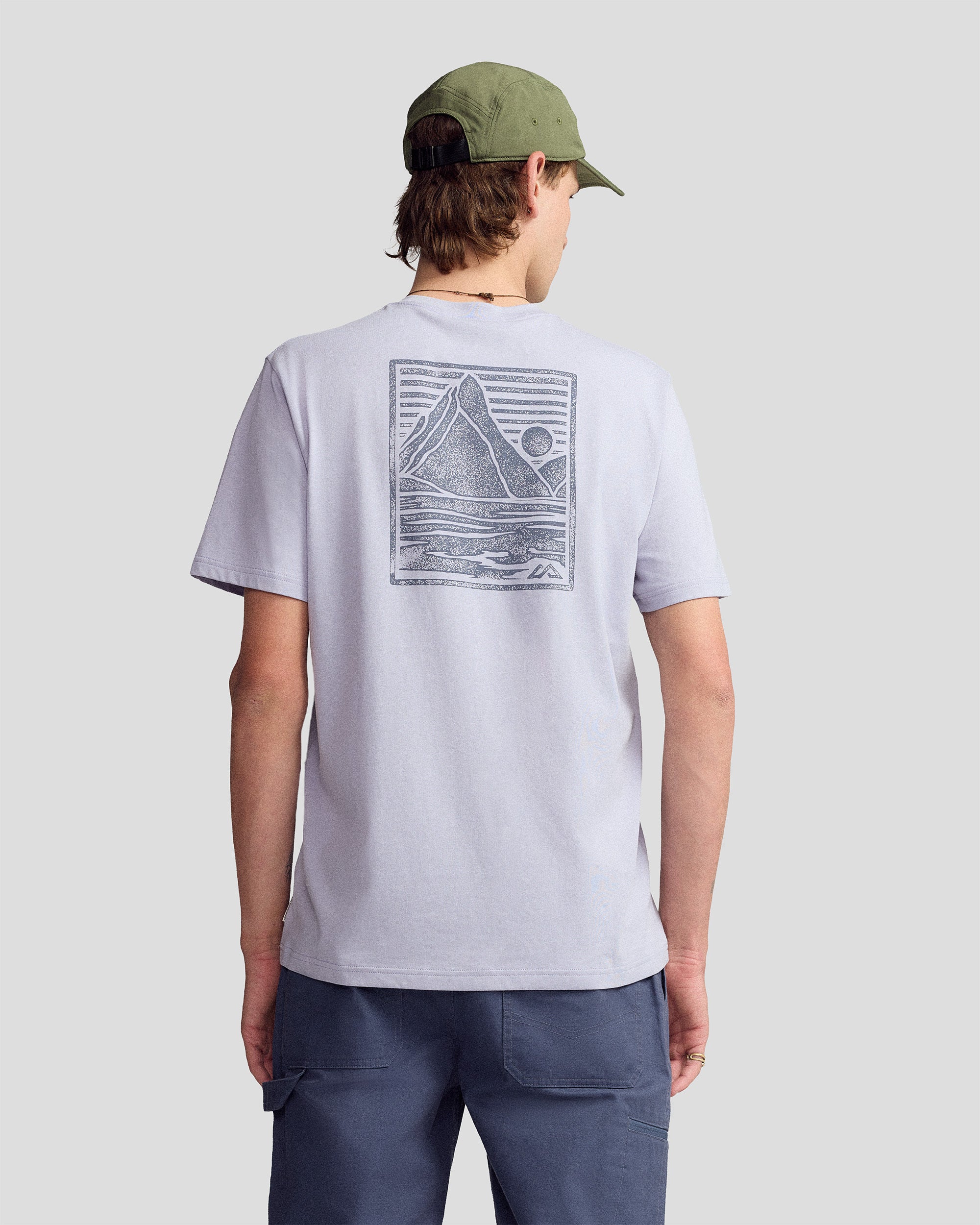 Men’s Mitre Peak Organic Cotton T-Shirt - Dusty Lilac - Image 3