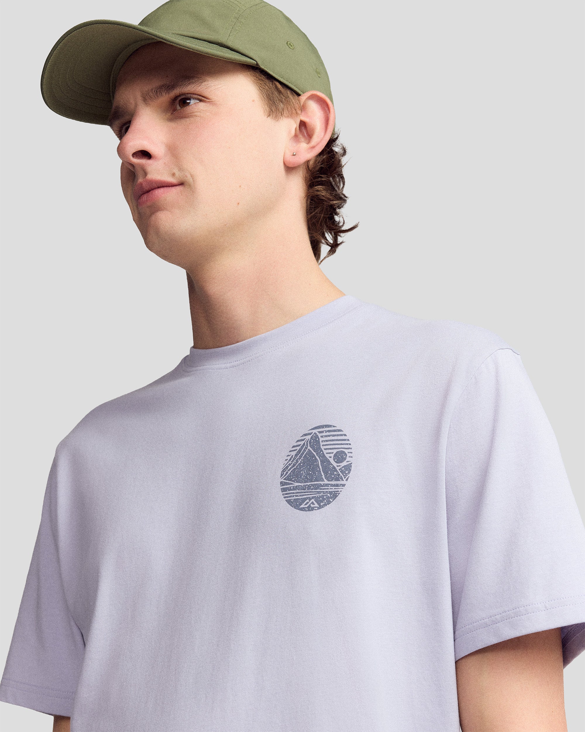 Men’s Mitre Peak Organic Cotton T-Shirt - Dusty Lilac - Image 4