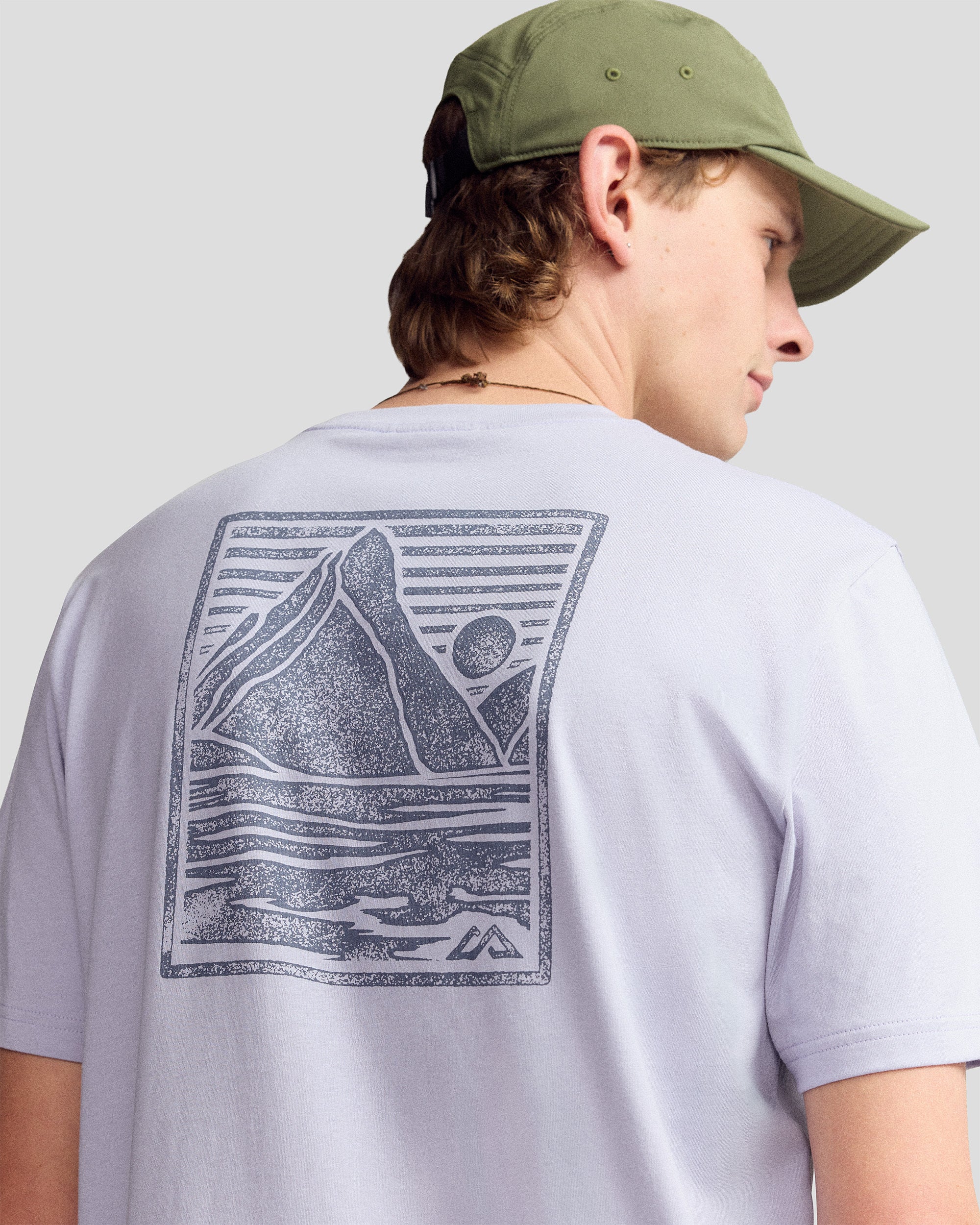 Men’s Mitre Peak Organic Cotton T-Shirt - Dusty Lilac - Image 5