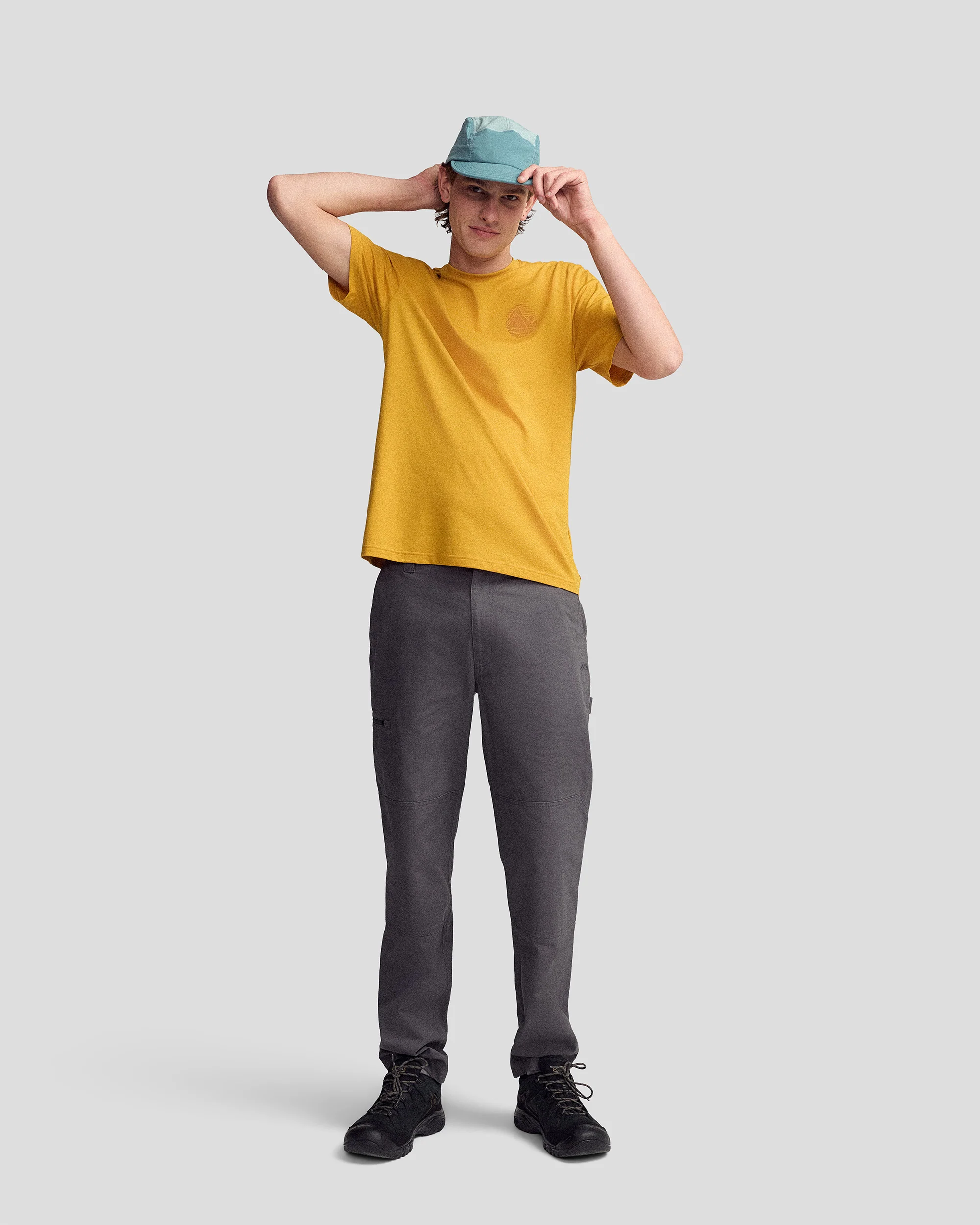 Men’s Mitre Peak Organic Cotton T-Shirt - Golden - Image 2