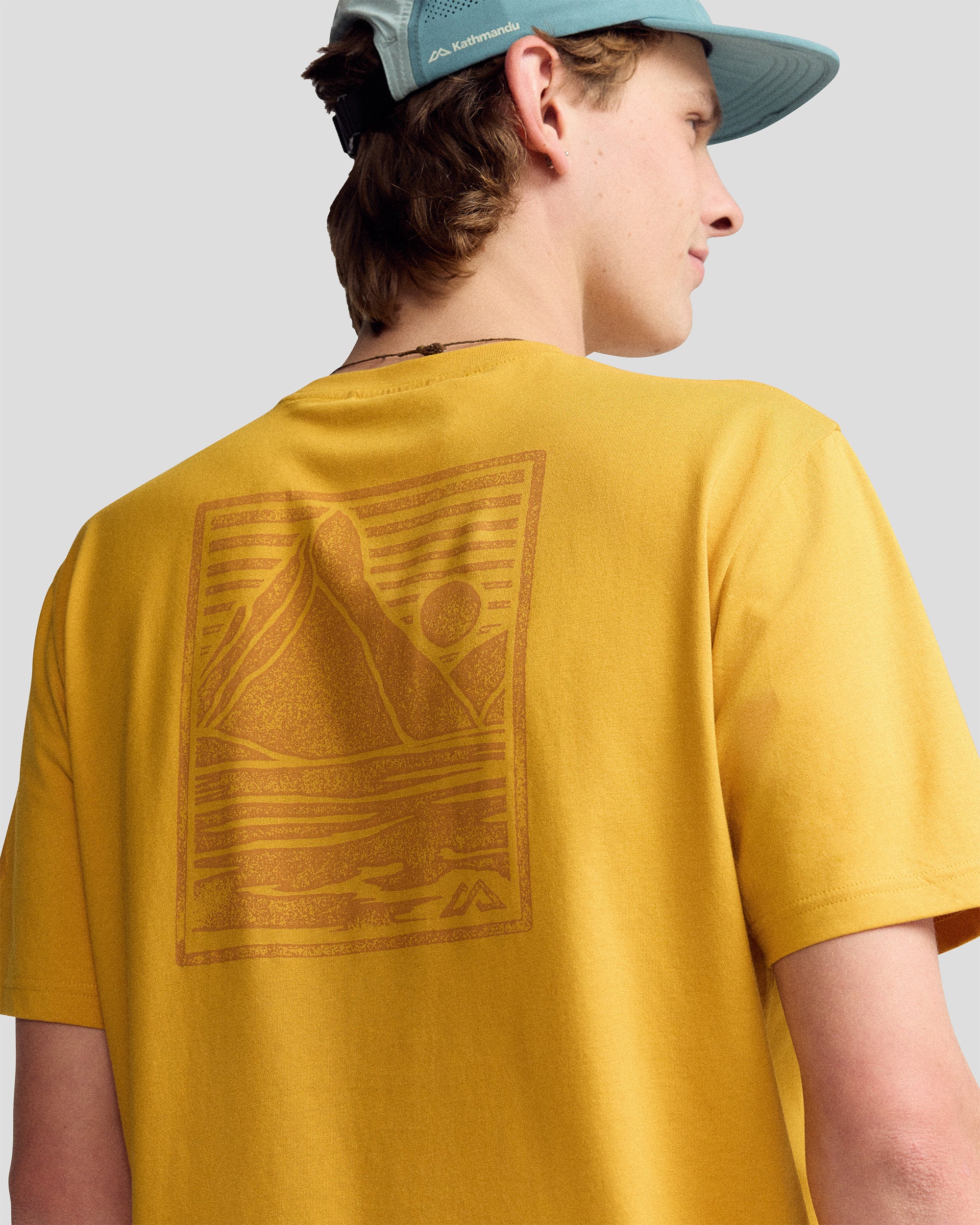 Men’s Mitre Peak Organic Cotton T-Shirt - Golden - Image 3