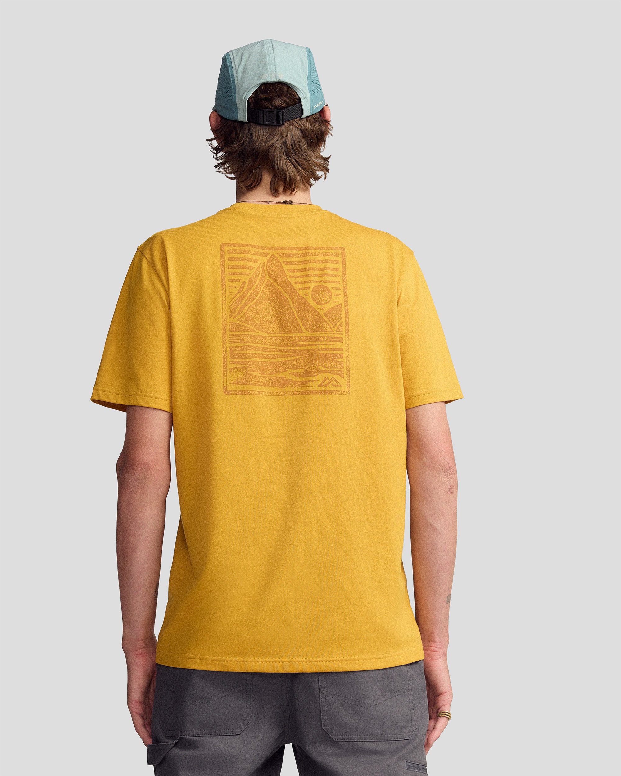 Men’s Mitre Peak Organic Cotton T-Shirt - Golden - Image 4