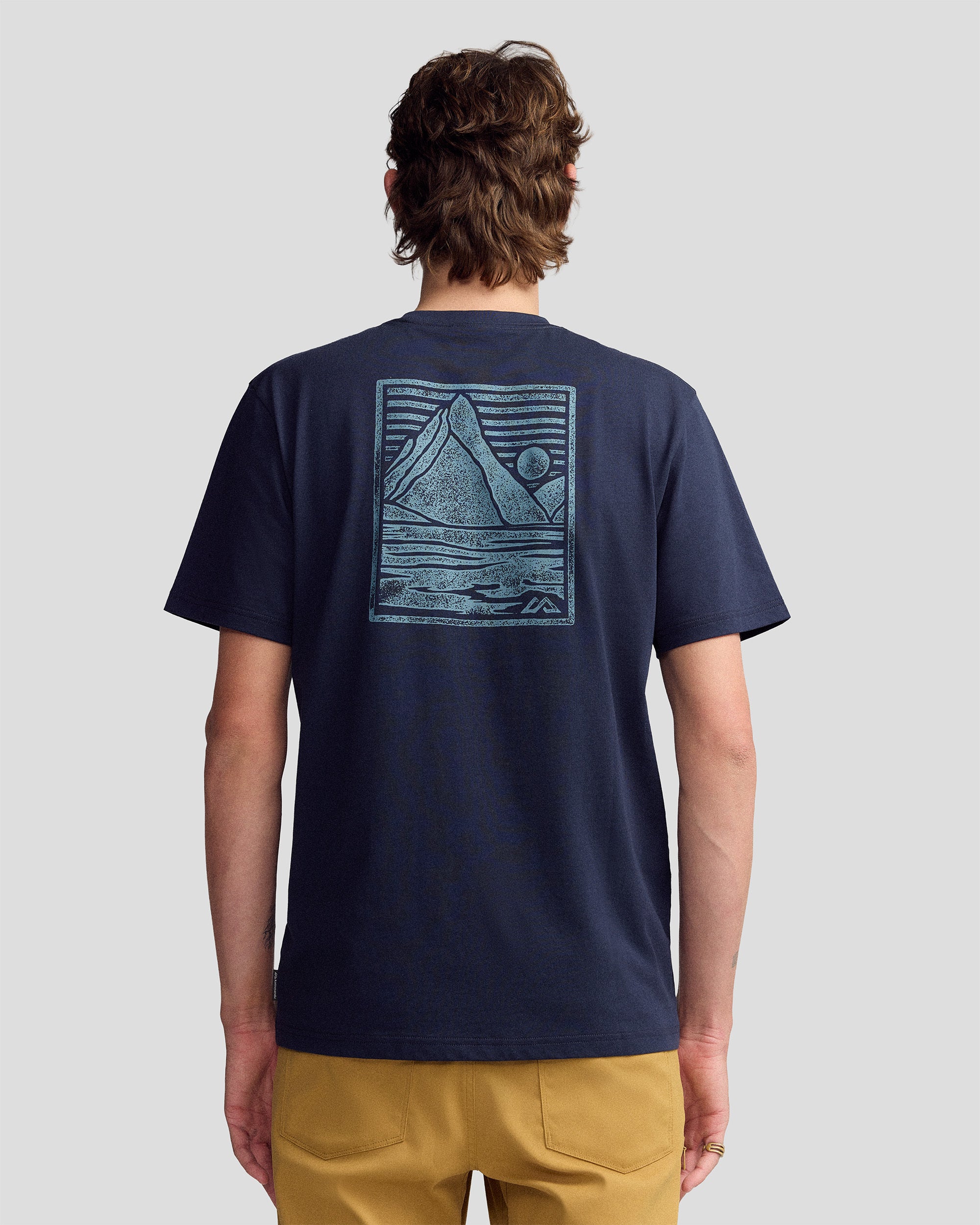 Men’s Mitre Peak Organic Cotton T-Shirt - Pure Navy - Image 3