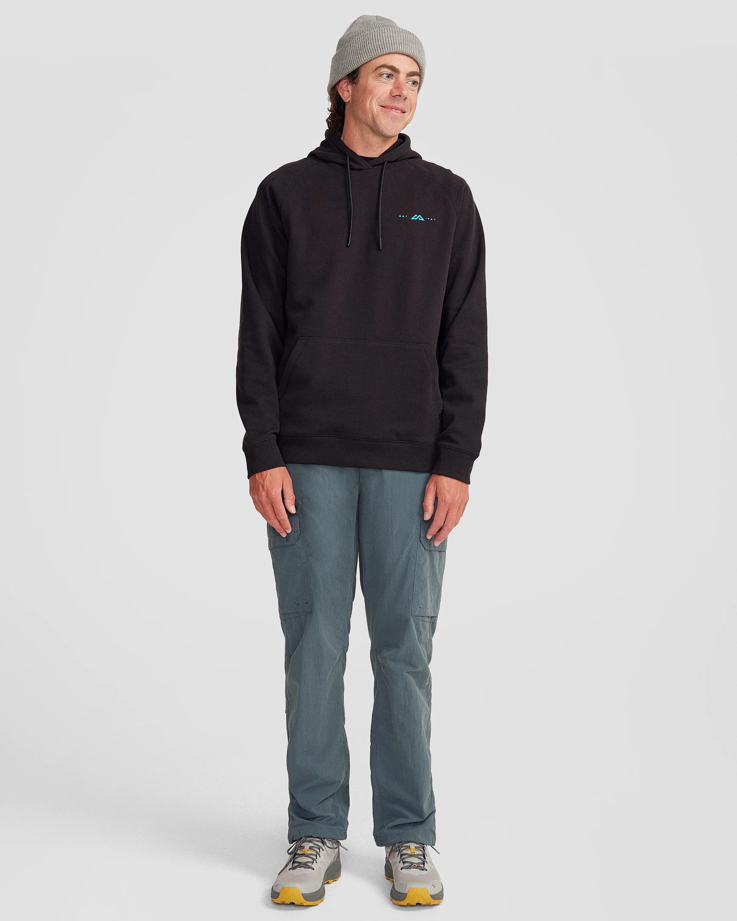 Men's Mountain Camo Brushed Hoodie - Black Stingray - Image 2