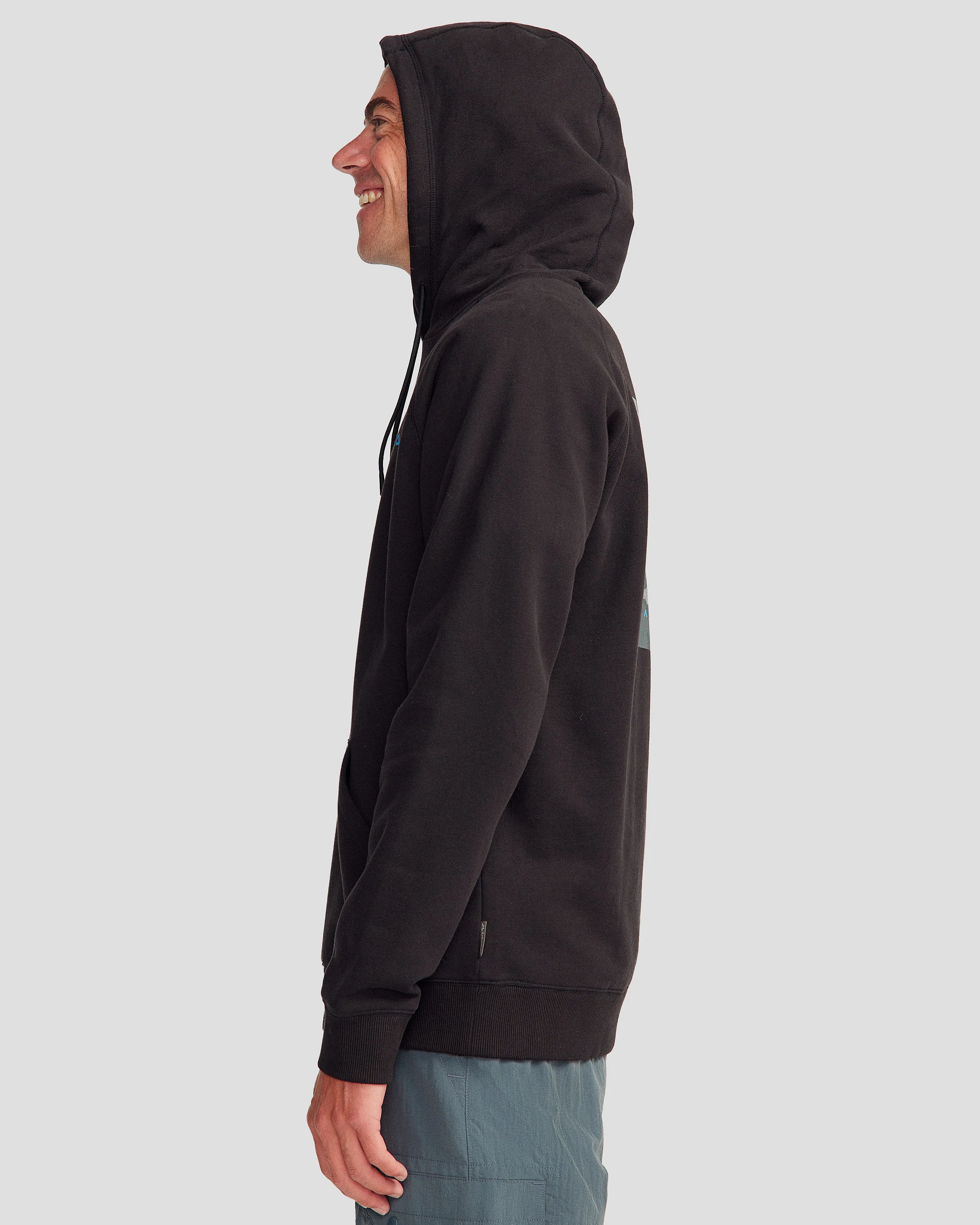 Men's Mountain Camo Brushed Hoodie - Black Stingray - Image 3